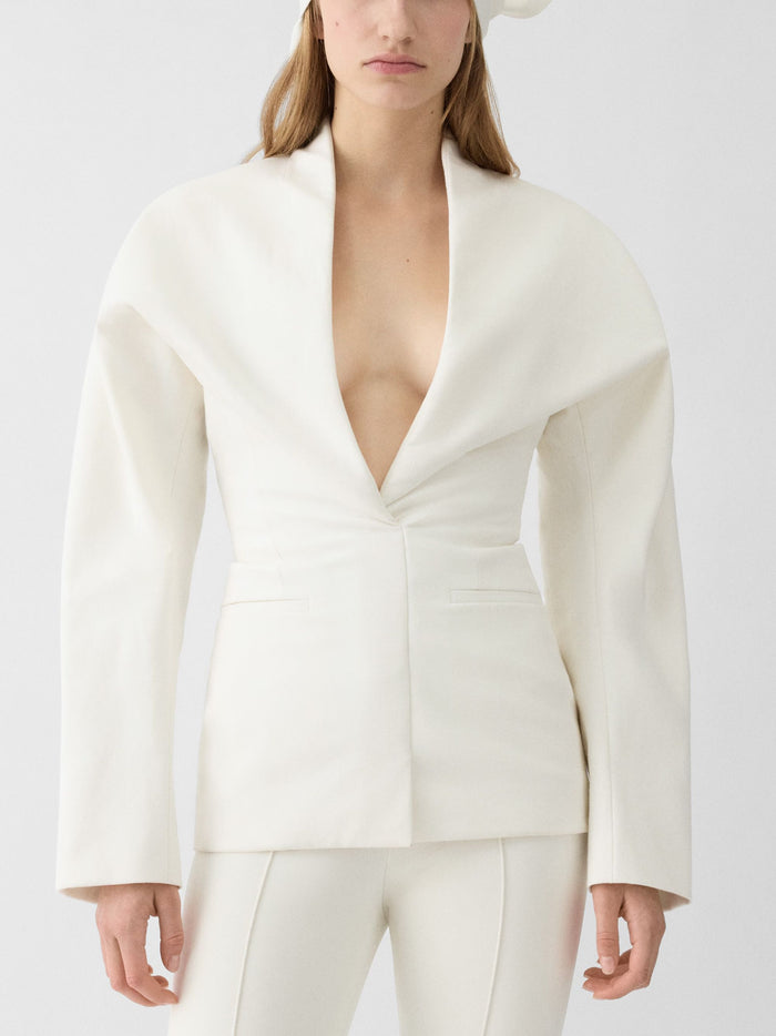JACQUEMUS Jackets White Wool Elastane