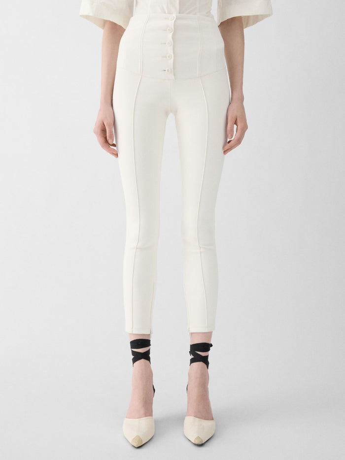 Jacquemus Trousers Bianco Wool Elastane