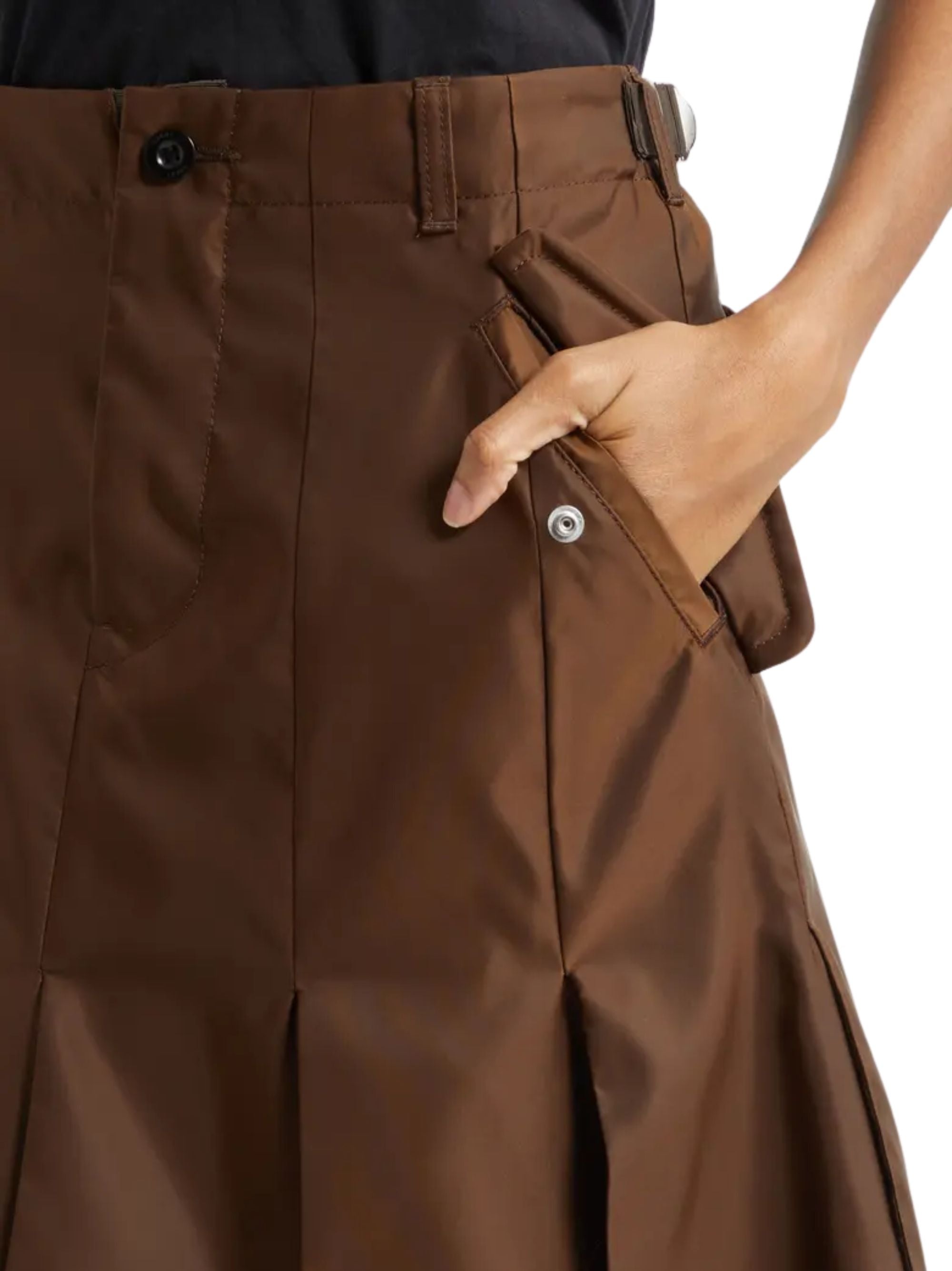 Sacai Skirts Brown Nylon