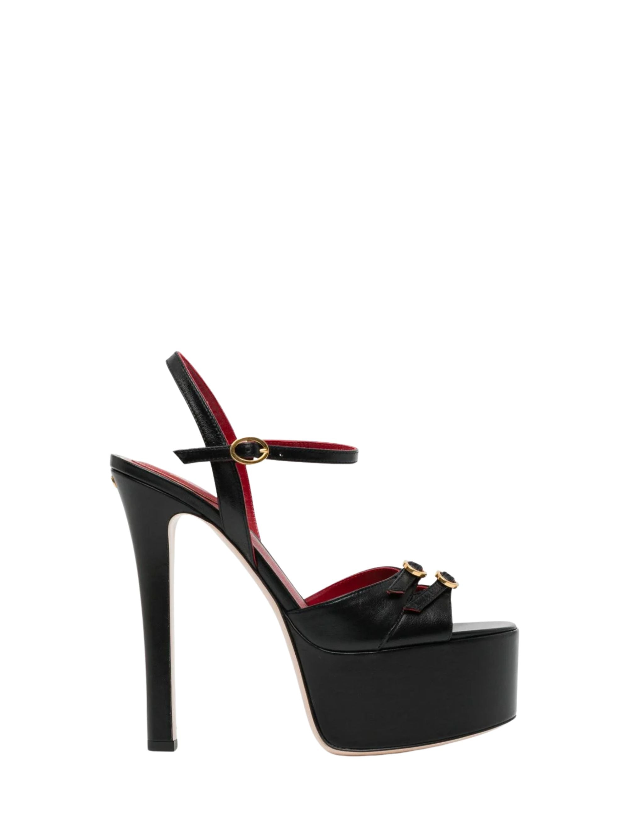 Valentino Garavani Sandals Black Kid Leather