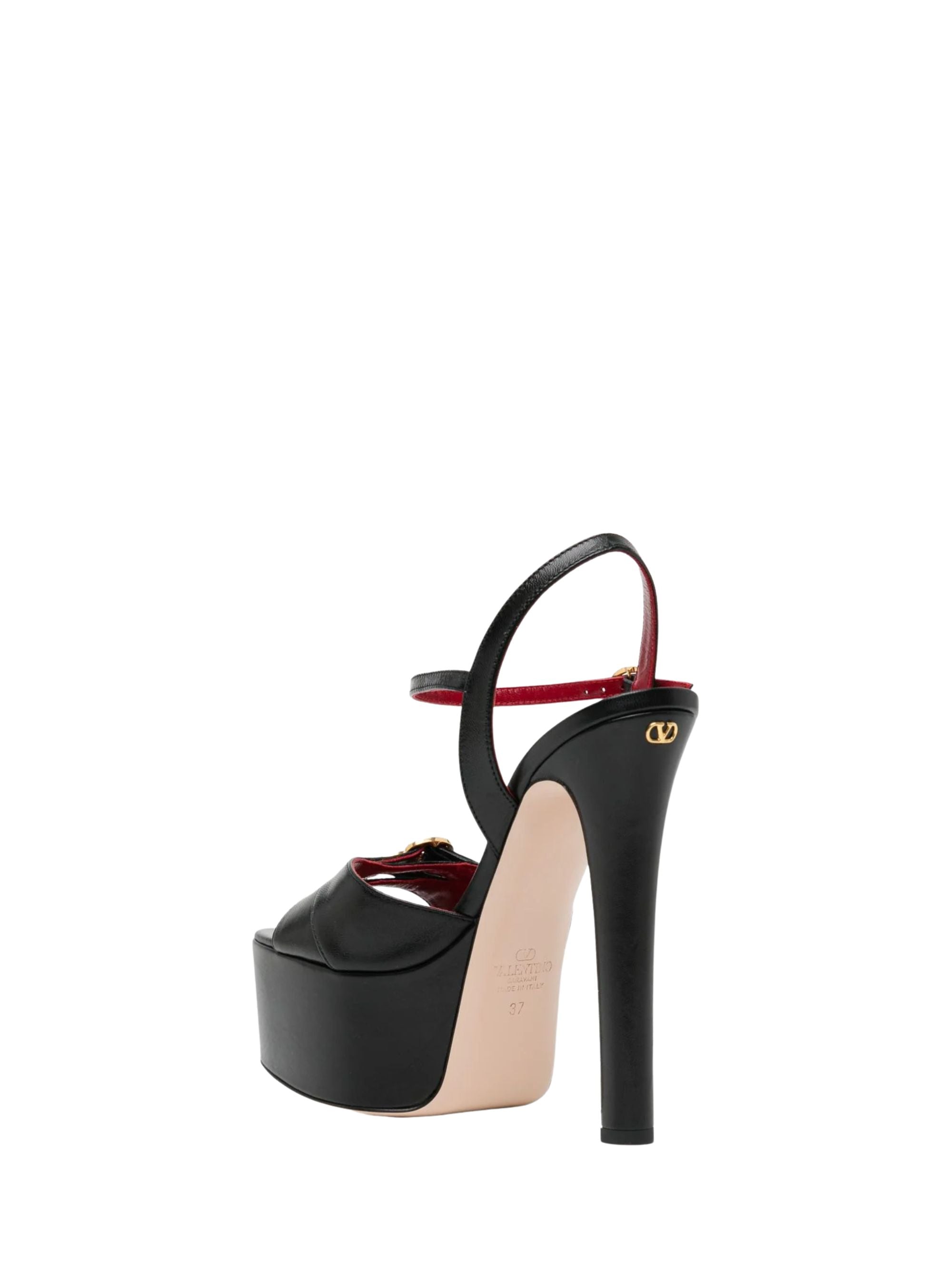 Valentino Garavani Sandals Black Kid Leather
