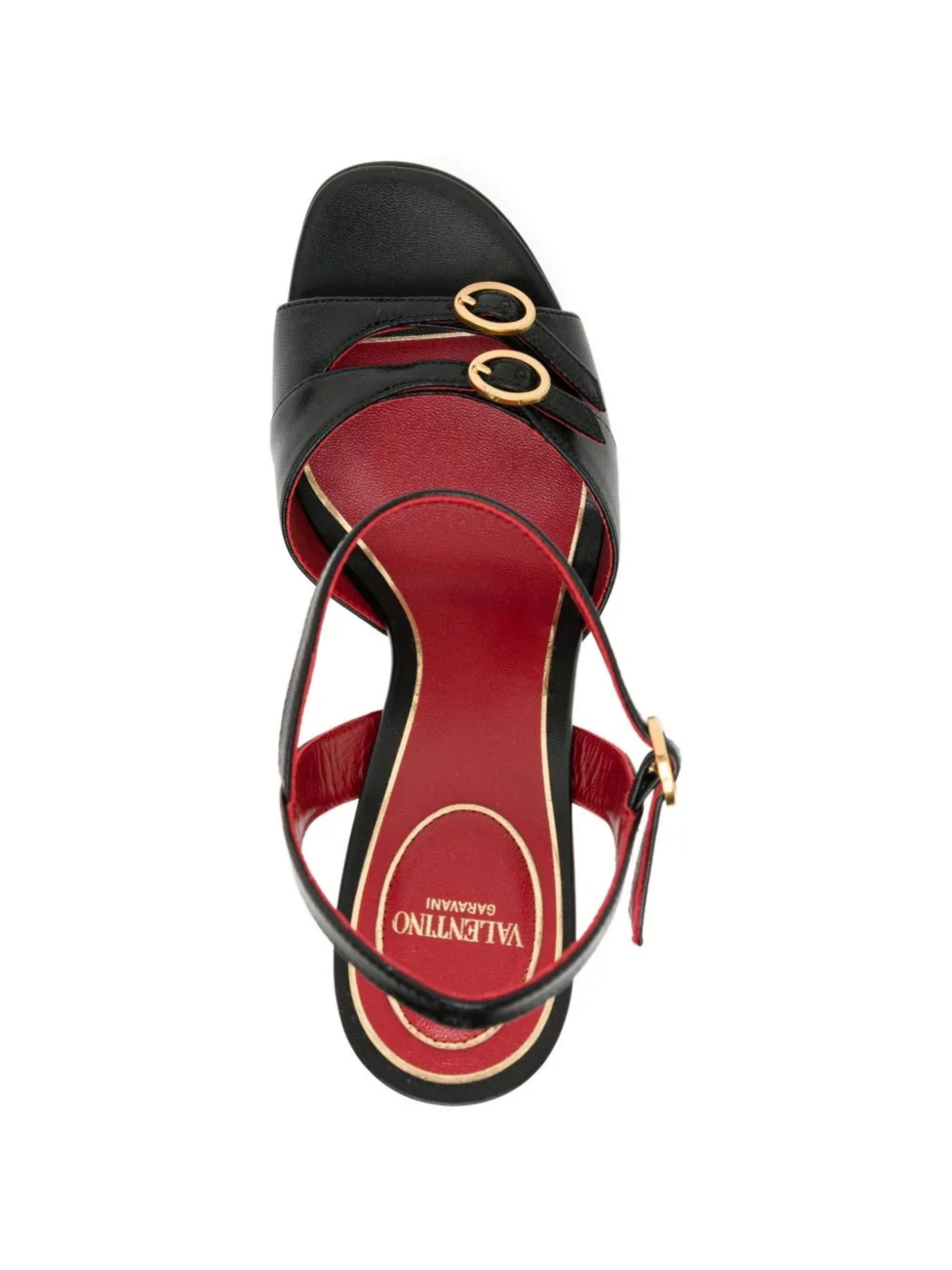 Valentino Garavani Sandals Black Kid Leather