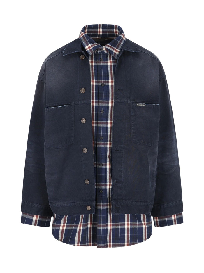 Balenciaga Coats Blue Cotton