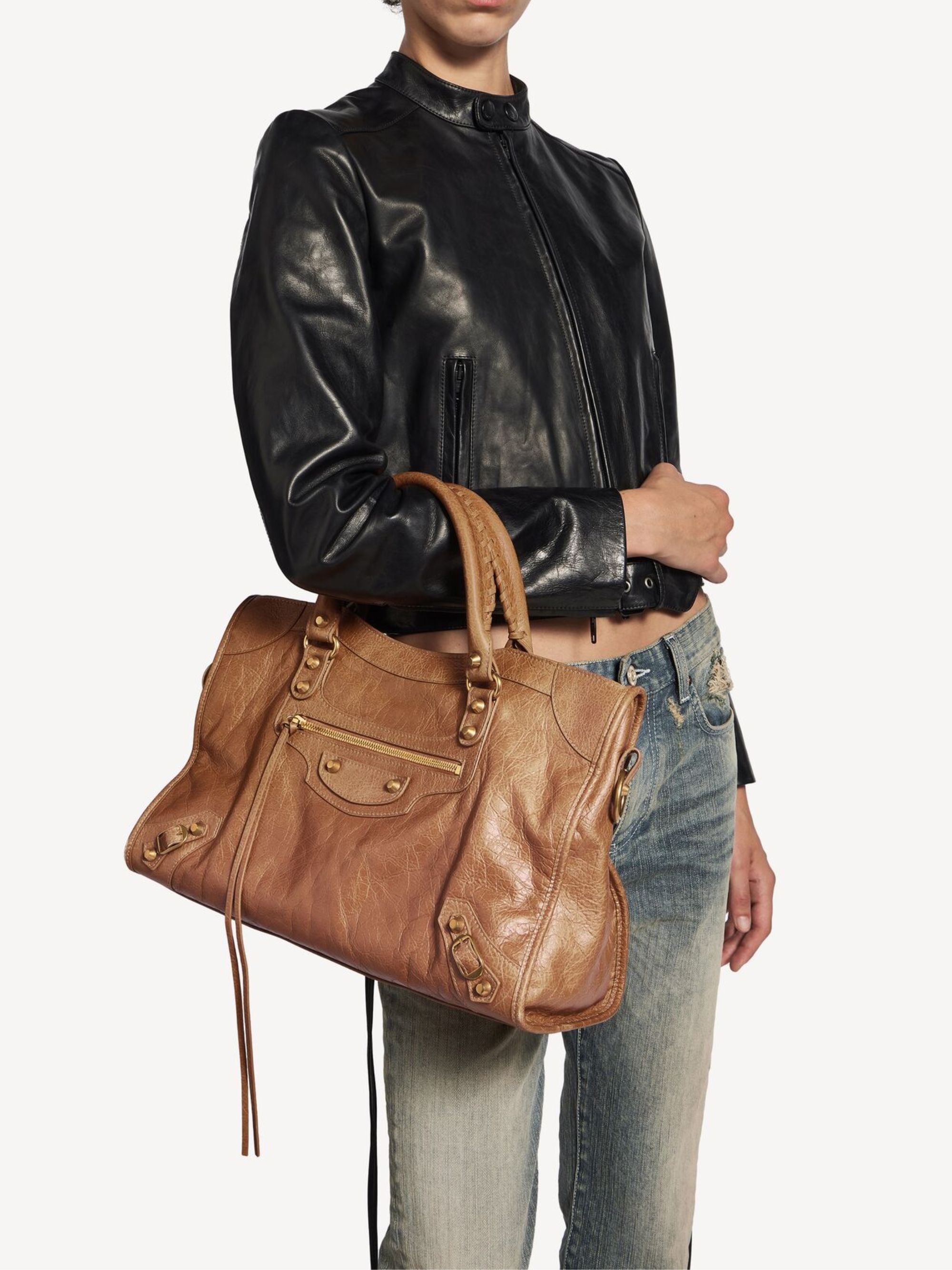 Balenciaga Bags Beige Lamb Leather