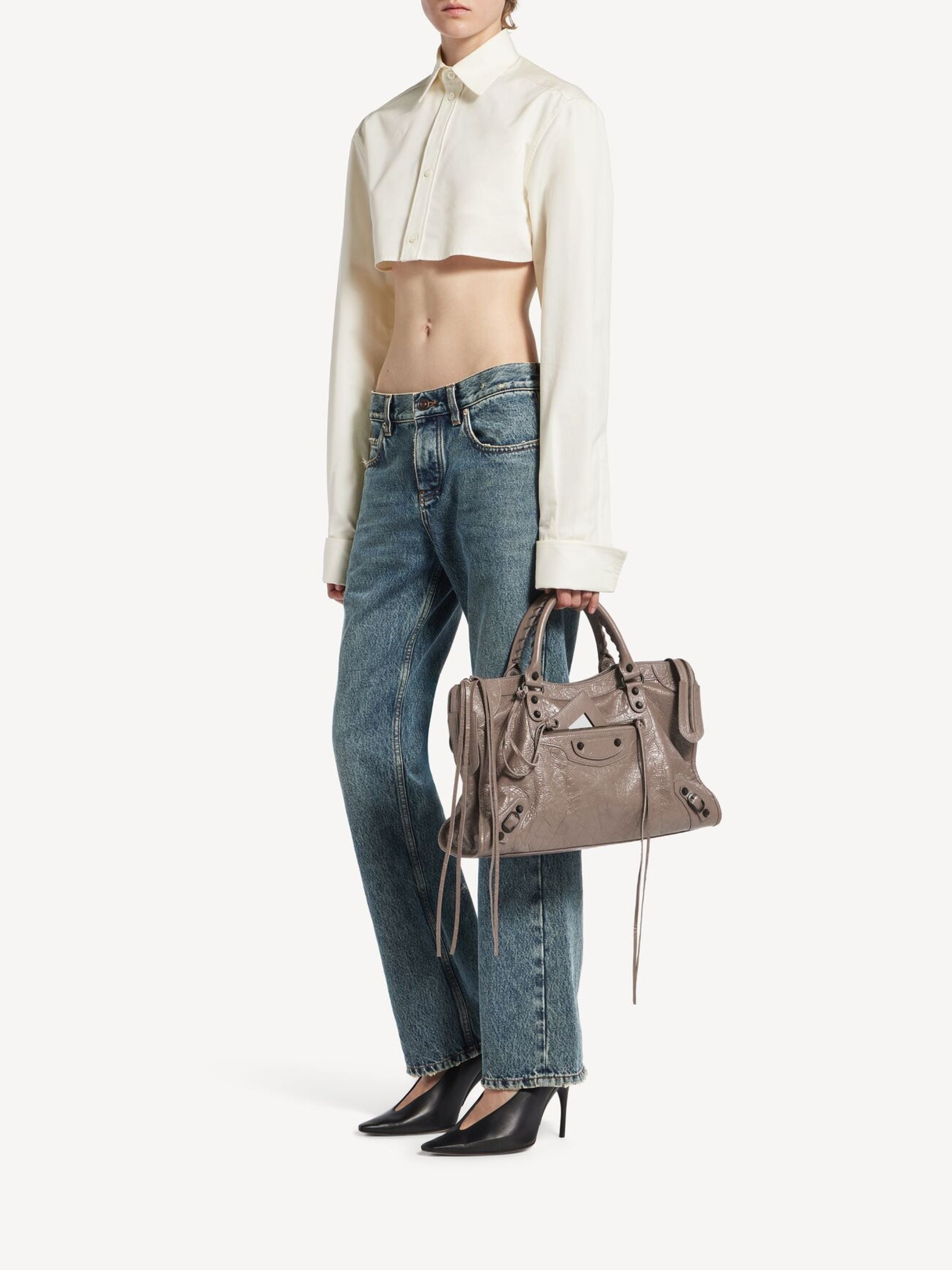 Balenciaga Bags Beige Lamb Leather Cotton Plexiglas