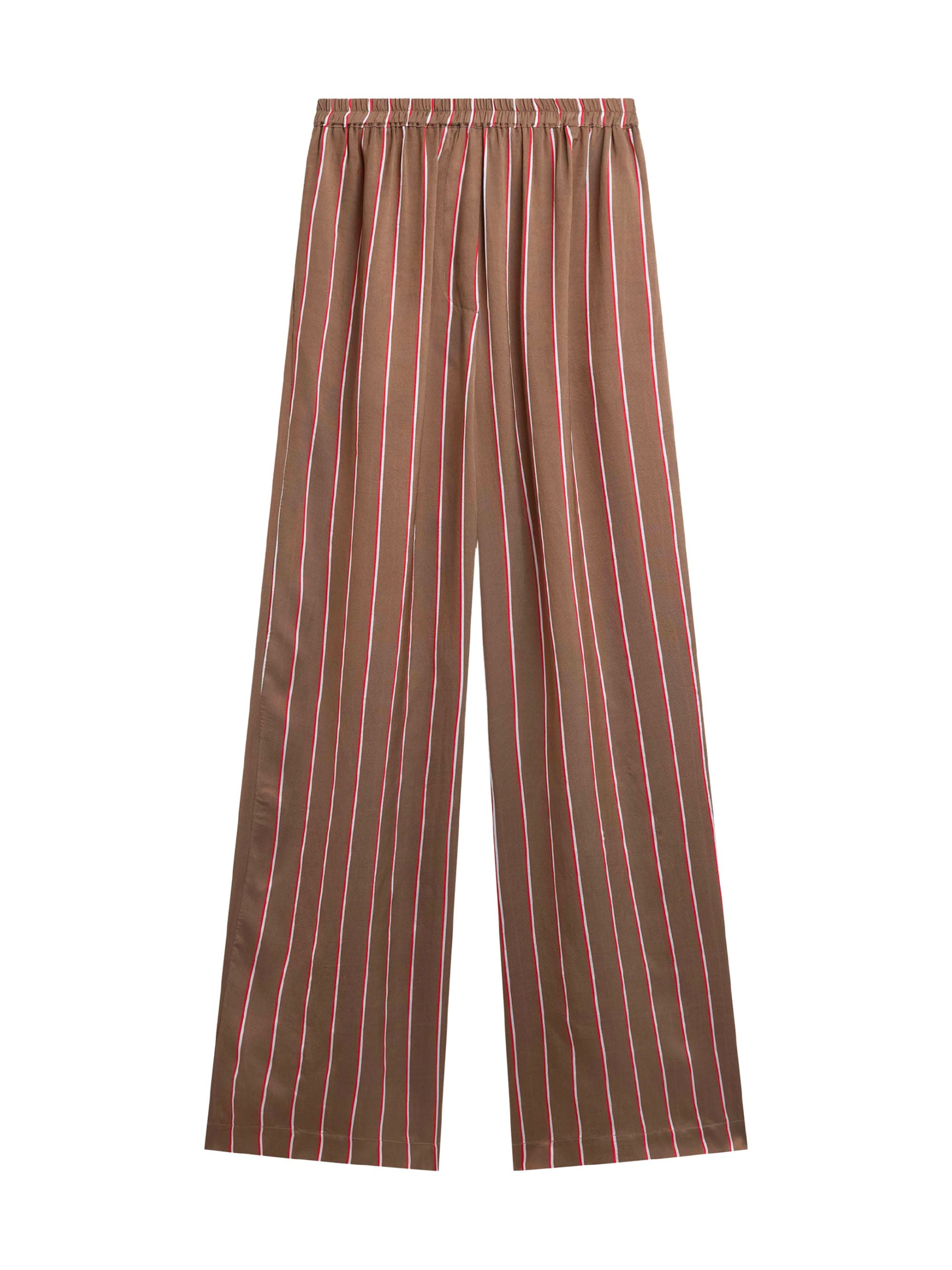 The Frankie Shop Trousers Marrone Viscose Silk