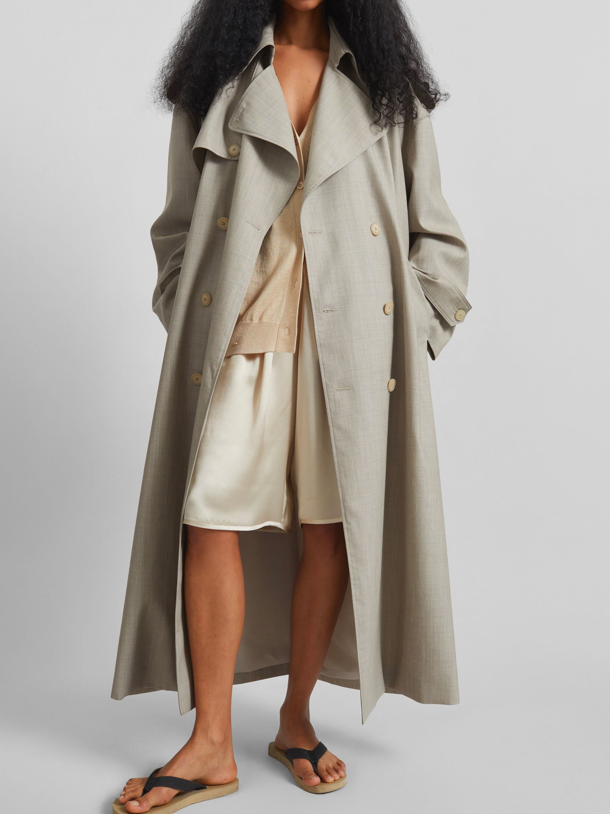 The Frankie Shop Coats Beige Polyester Virgin Wool