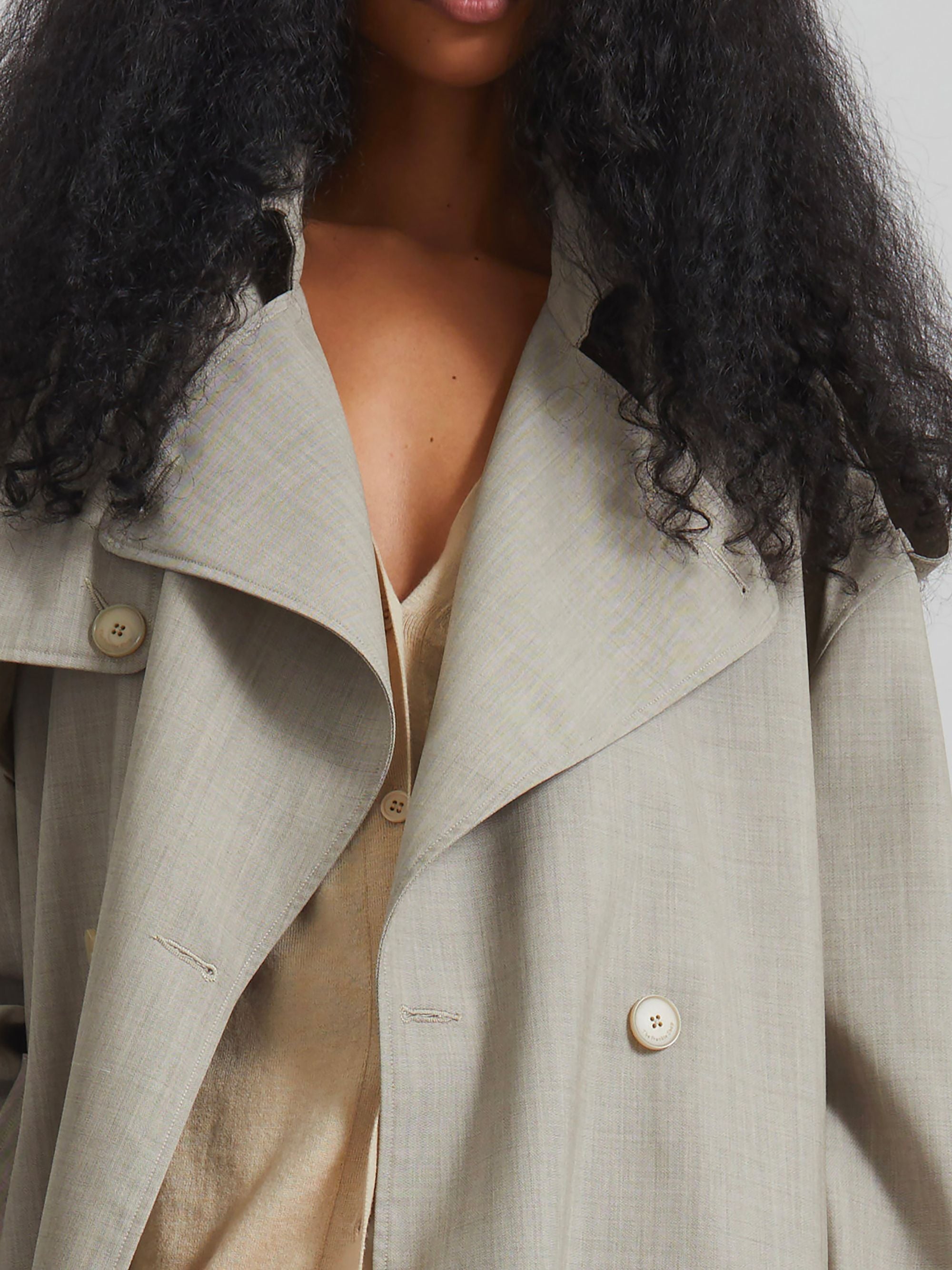 The Frankie Shop Coats Beige Polyester Virgin Wool