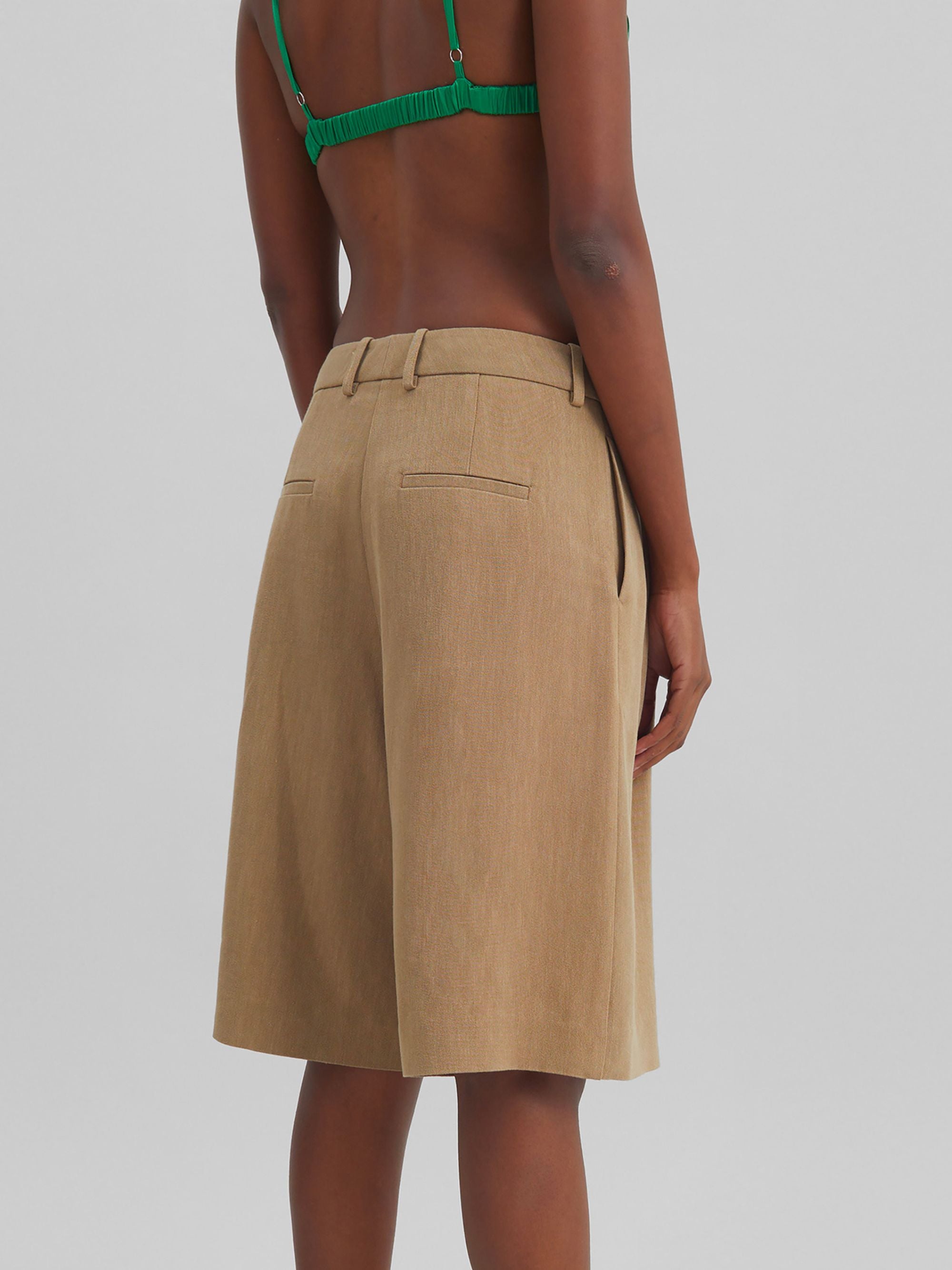 The Frankie Shop Shorts Beige Viscose Rayon Linen