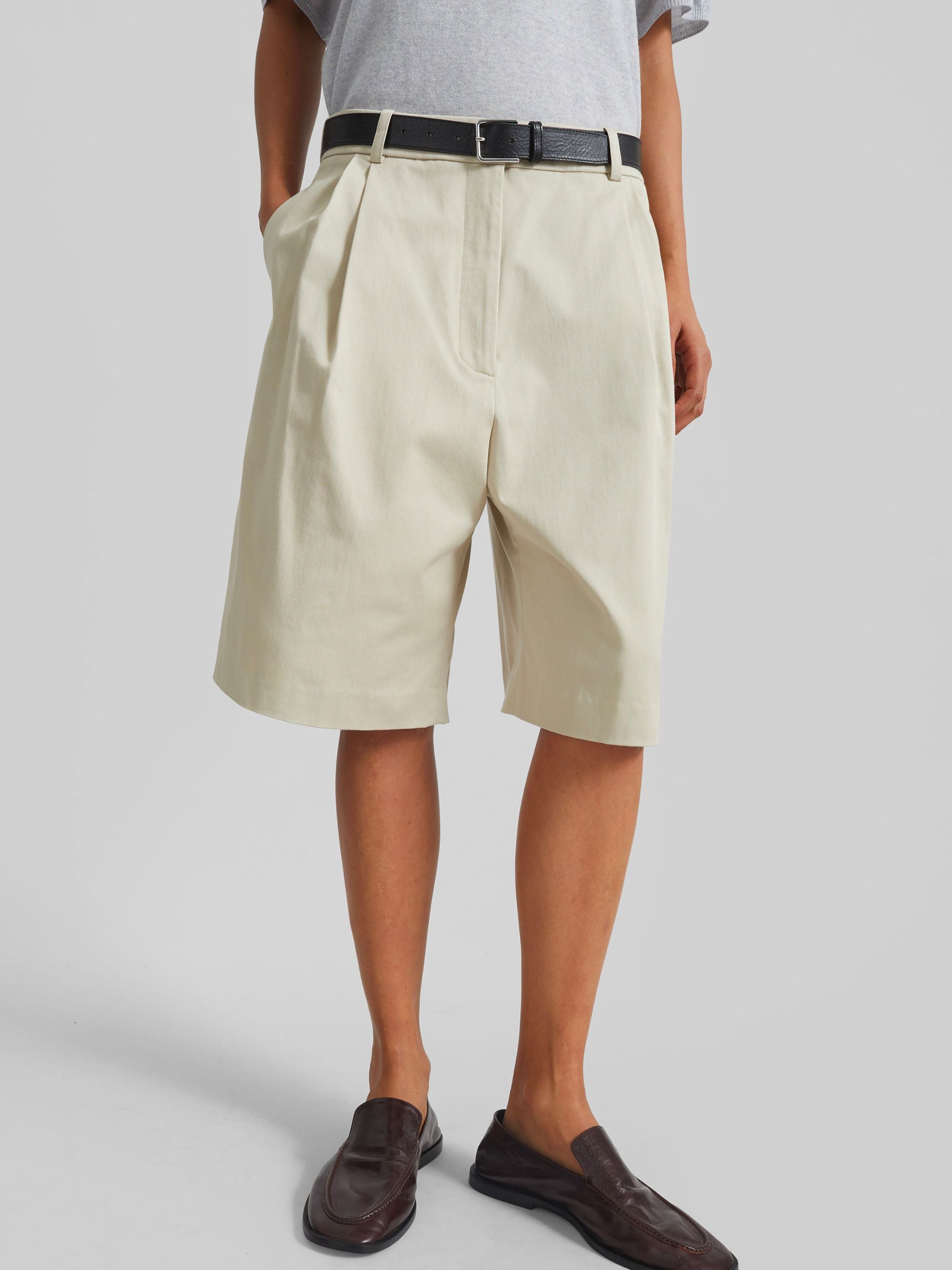 The Frankie Shop Shorts Beige Cotton Elastane