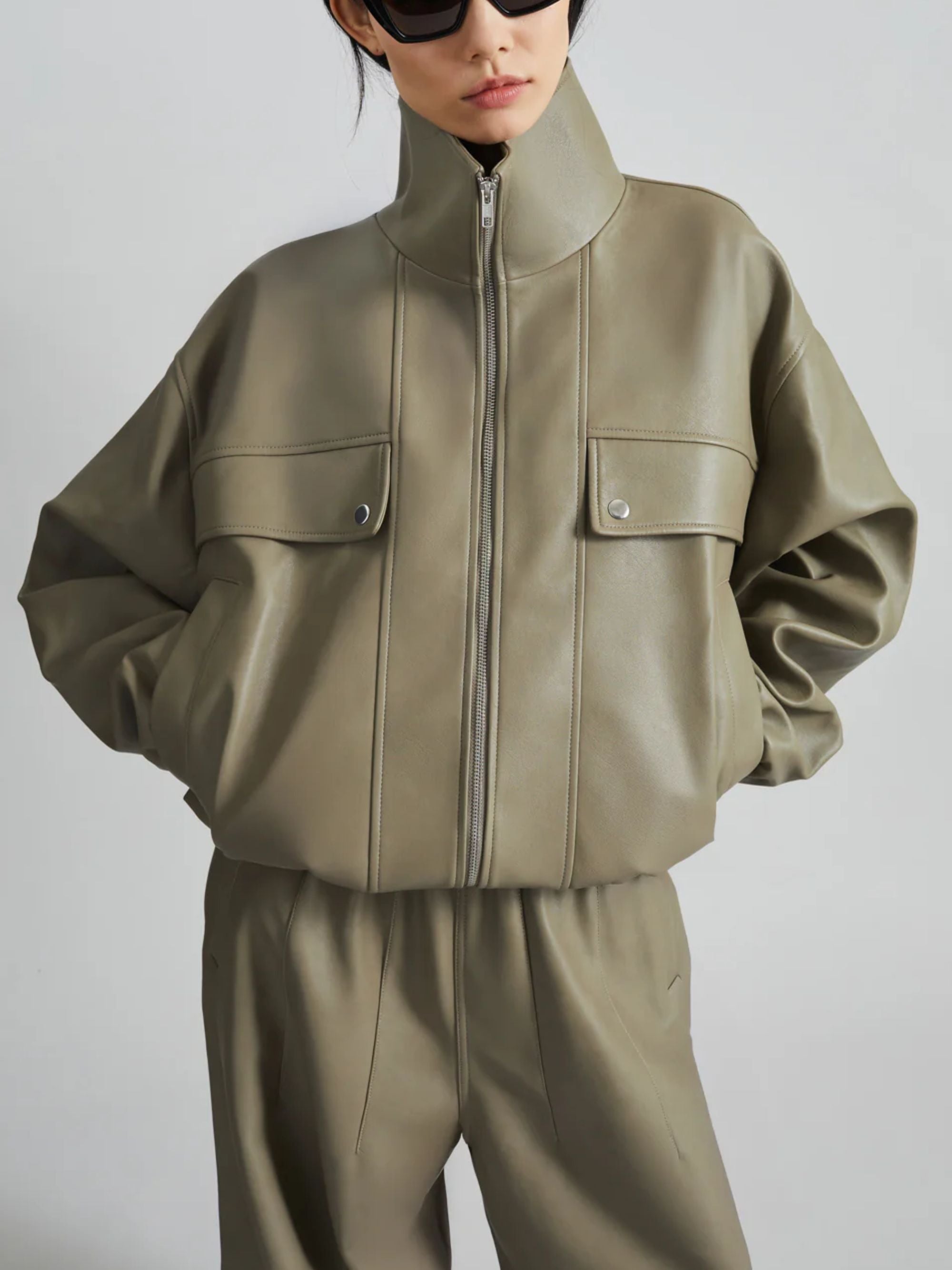 The Frankie Shop Coats Green Polyurethane