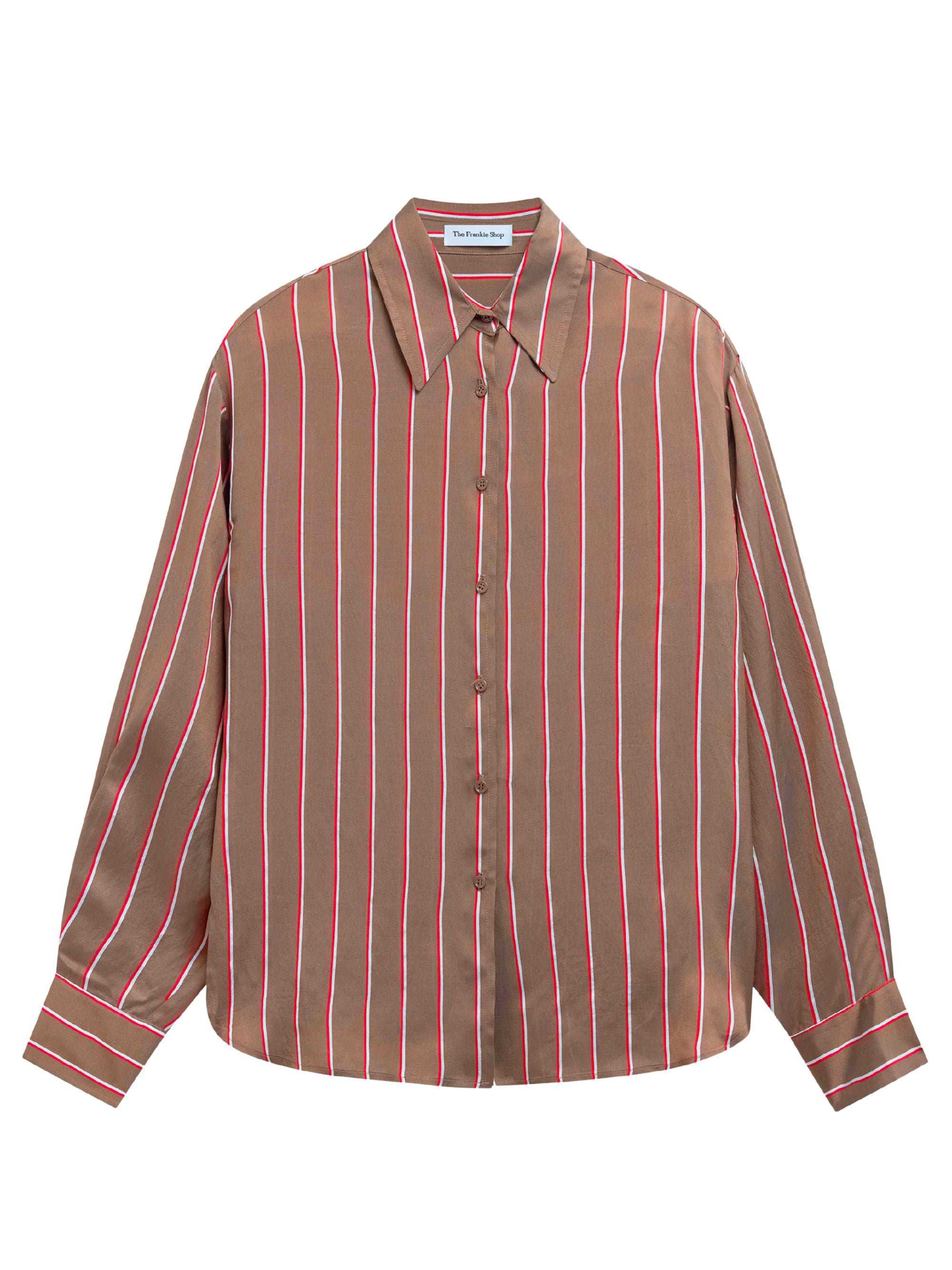 The Frankie Shop Shirts Marrone Viscose Silk