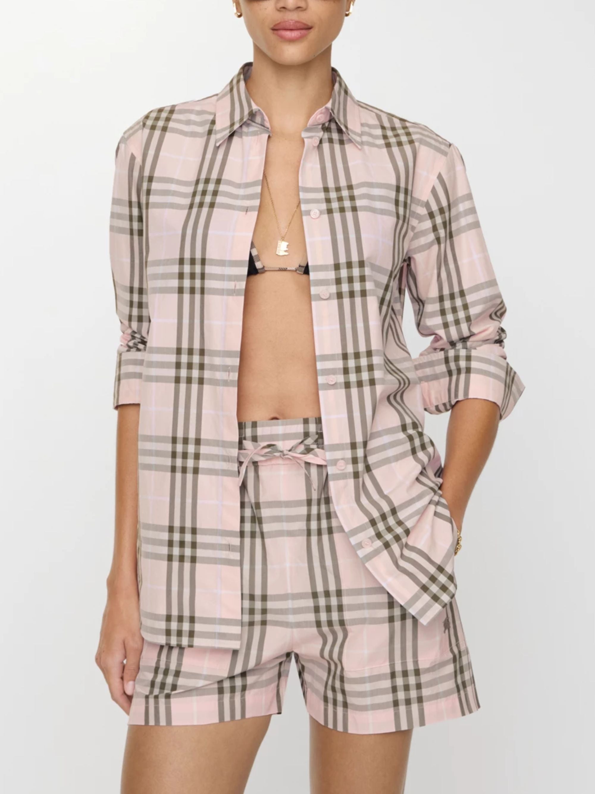 Burberry Shirts Pink Cotton