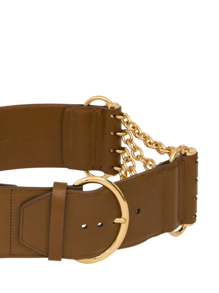 Chloè Belts Kaki Buffalo Leather
