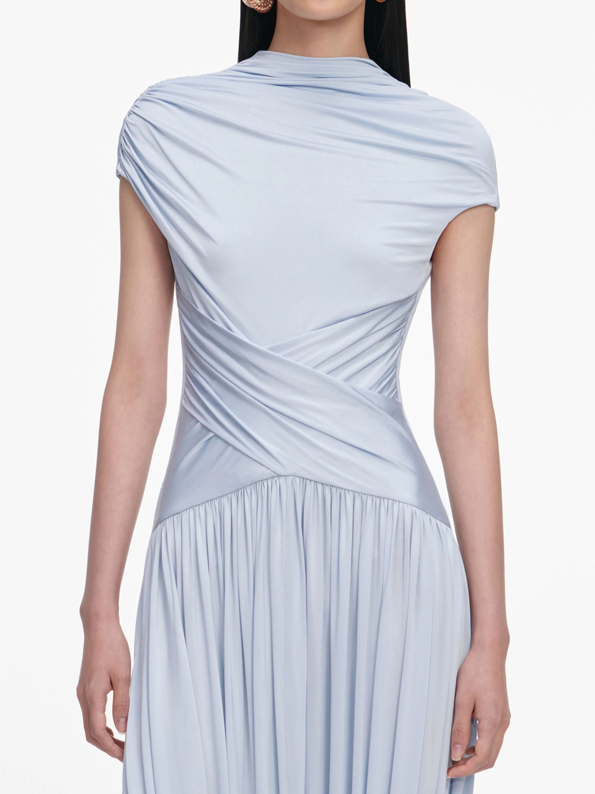 SELF PORTRAIT Dresses Clear Blue Viscose Elastane