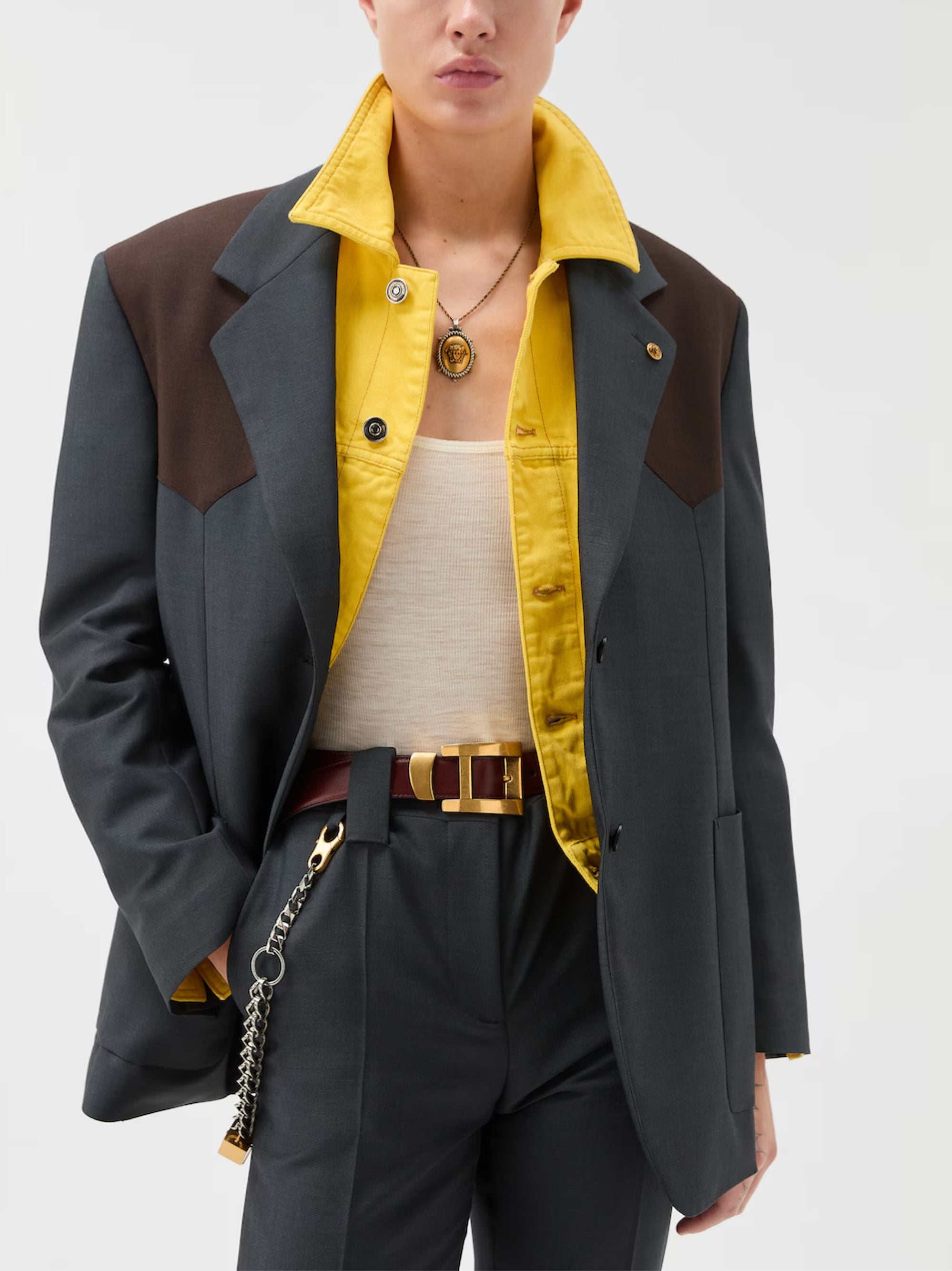 Versace Jackets Grey Mohair Wool
