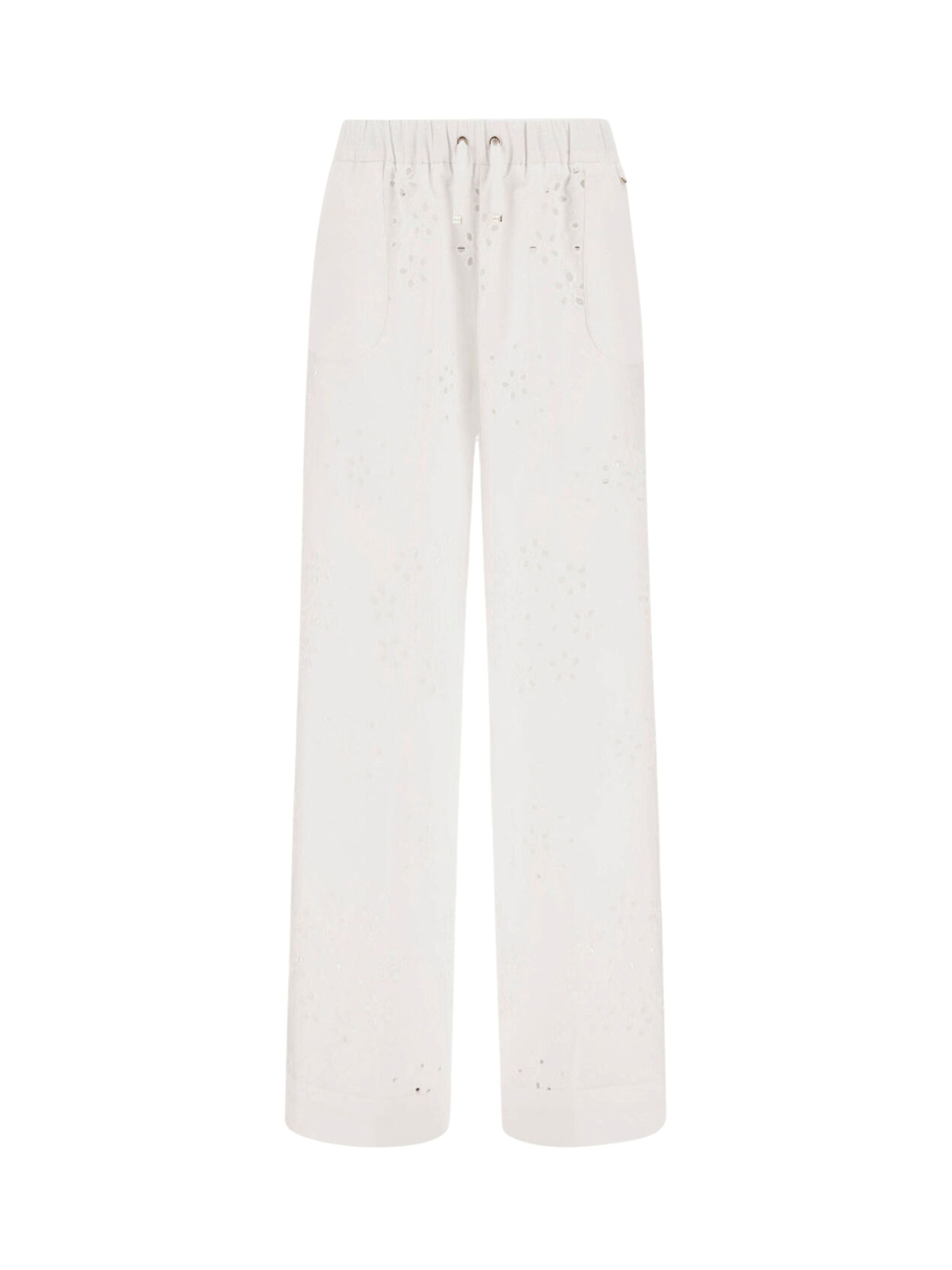 Herno Trousers White Cotton Polyester