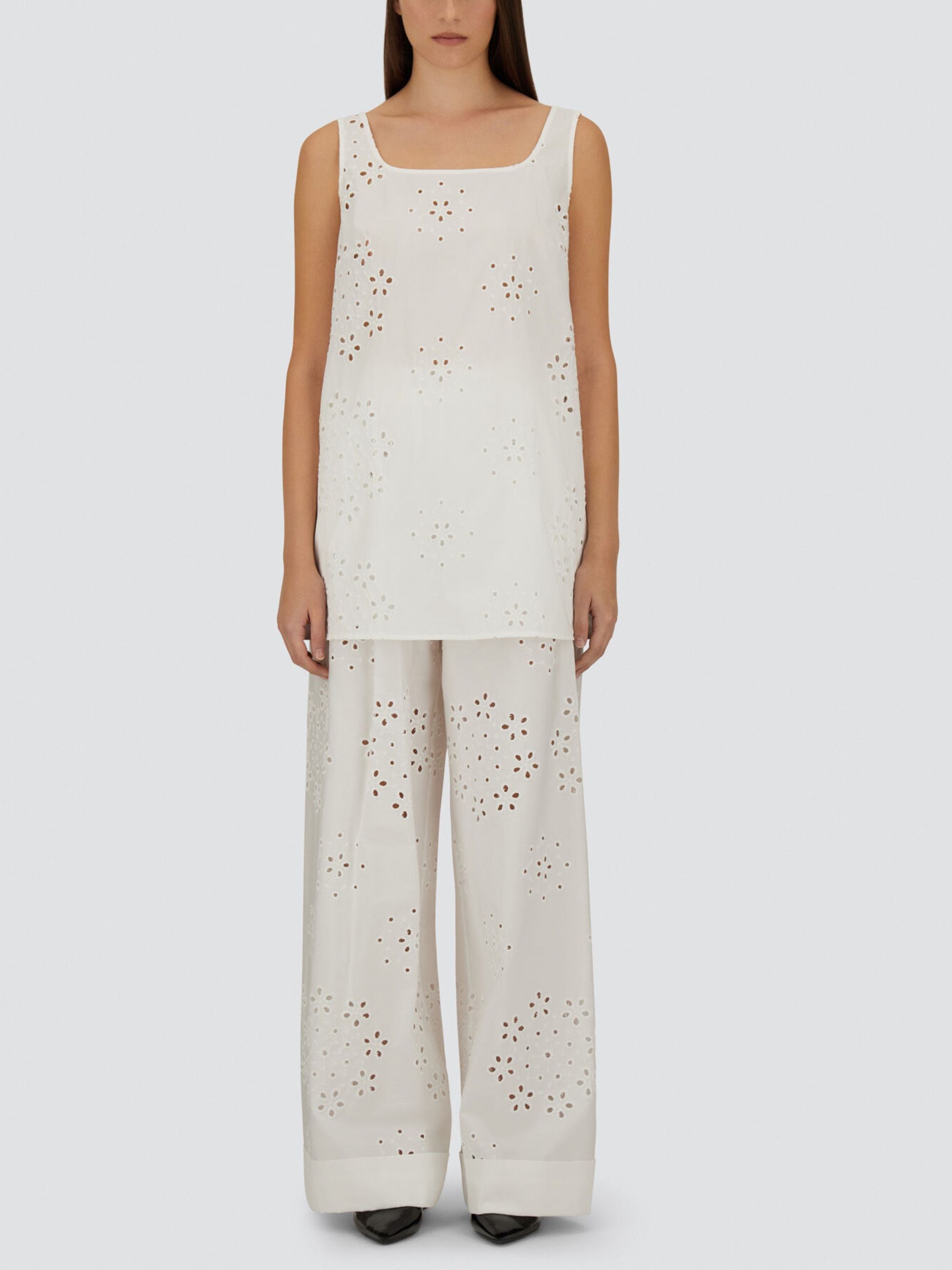 Herno Trousers White Cotton Polyester