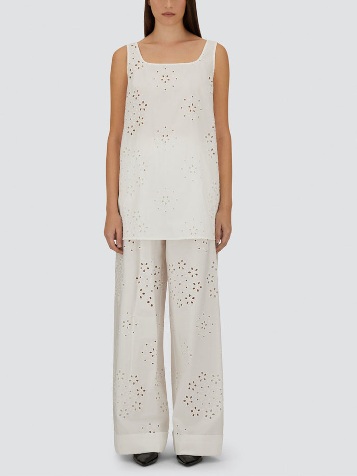 Herno Trousers White Cotton Polyester