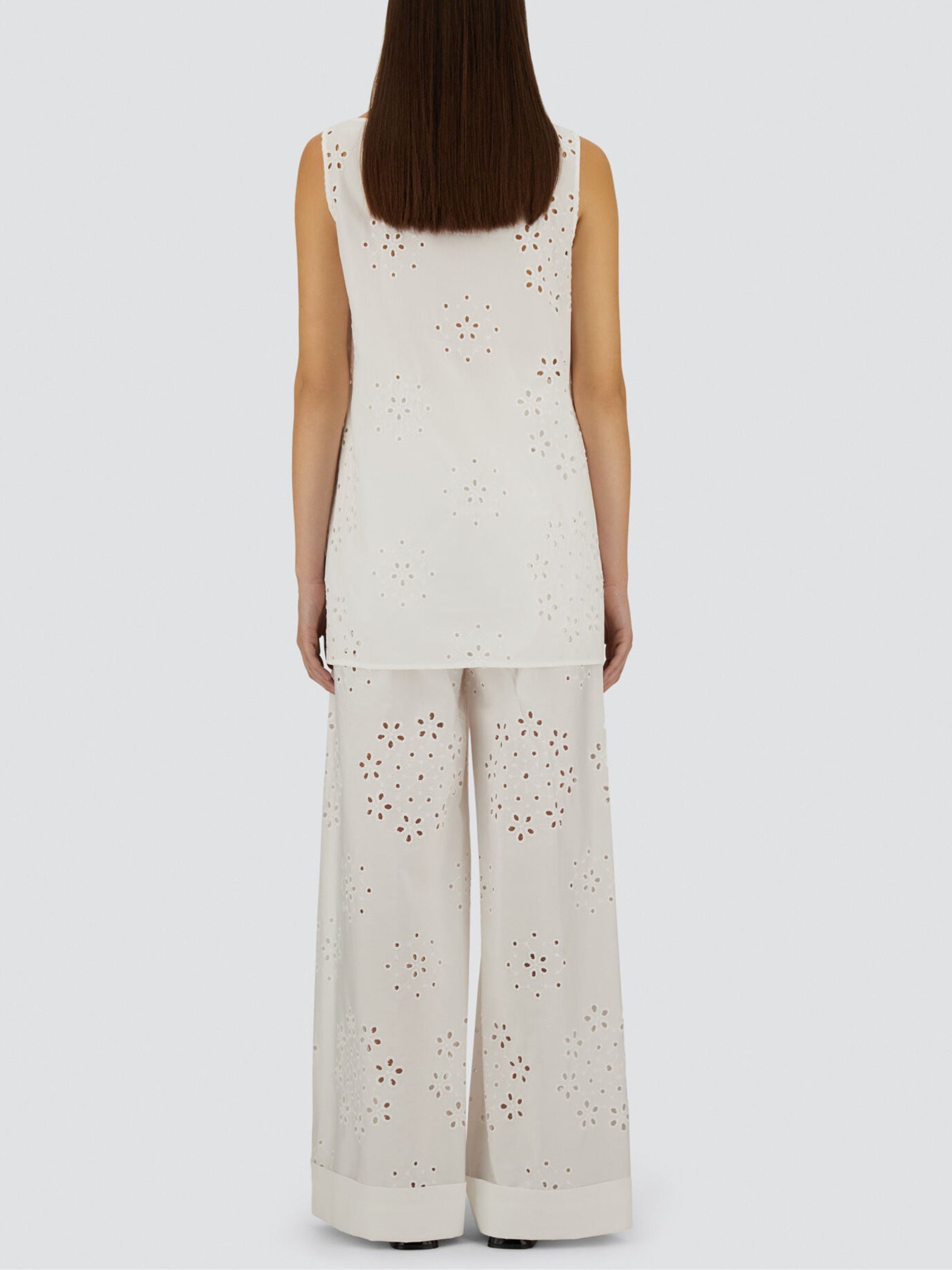 Herno Trousers White Cotton Polyester