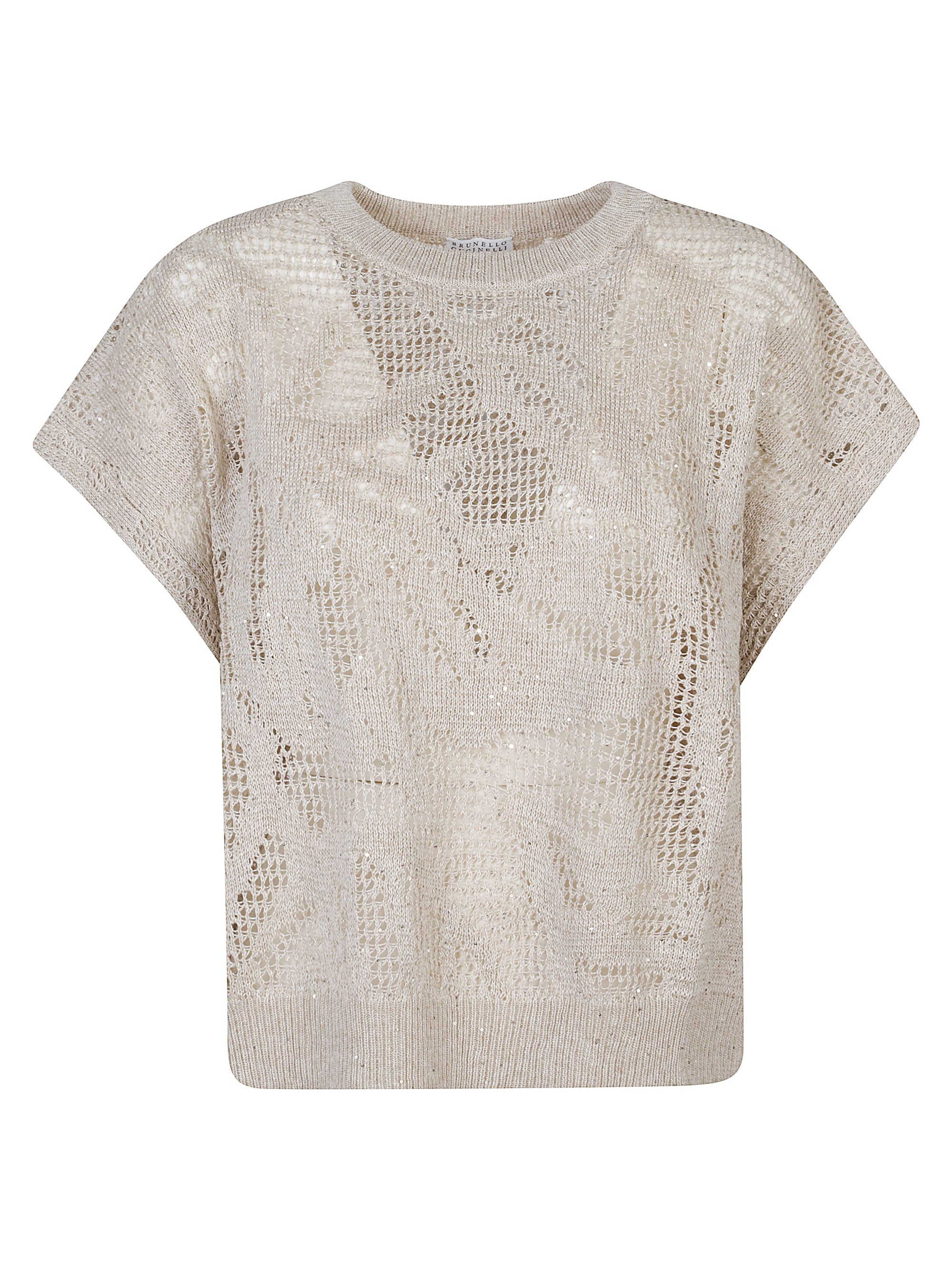 Brunello Cucinelli T-shirts and Polos Beige Linen Cotton