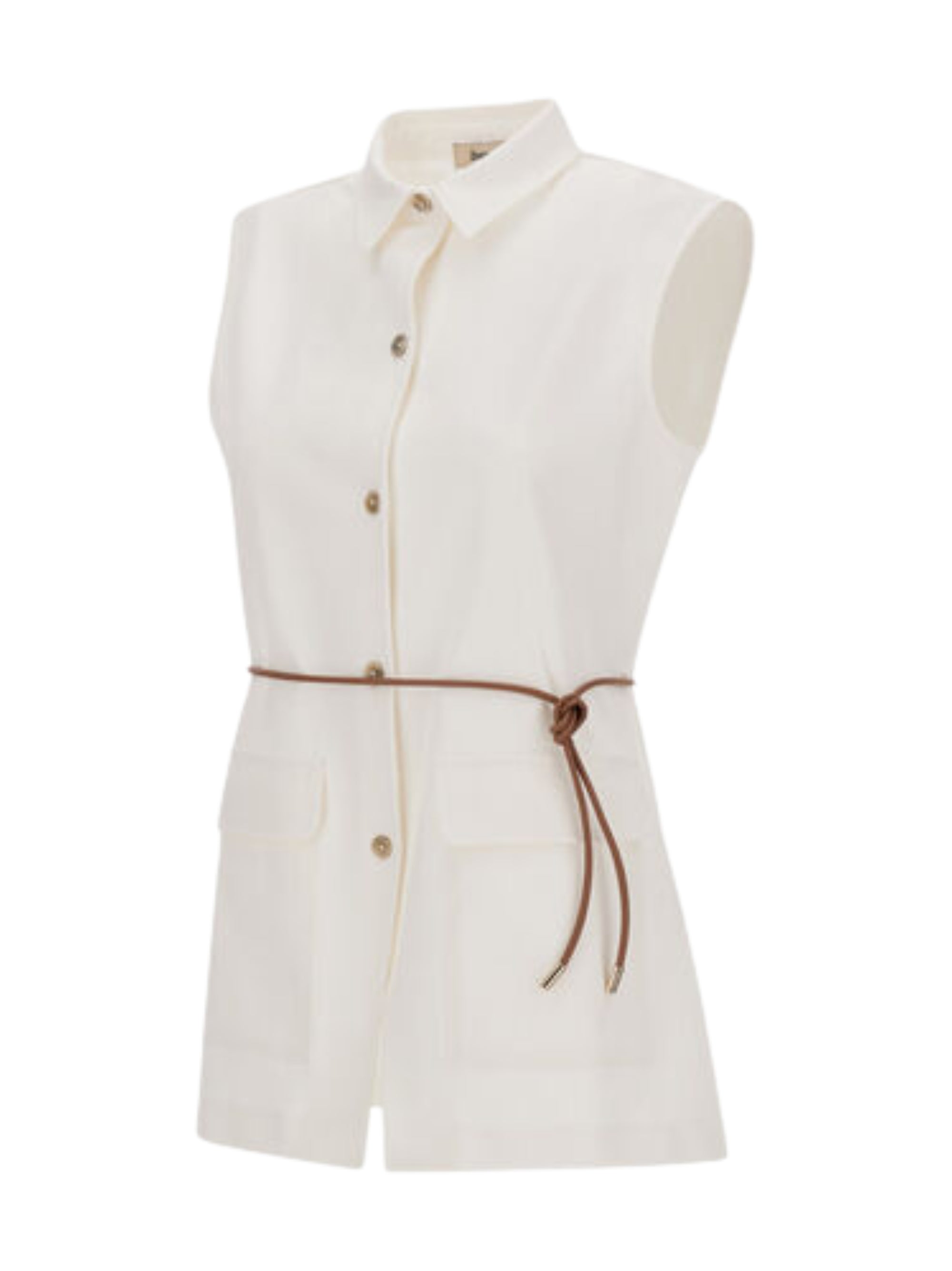 Herno Top White Cotton Polyamide Elastane