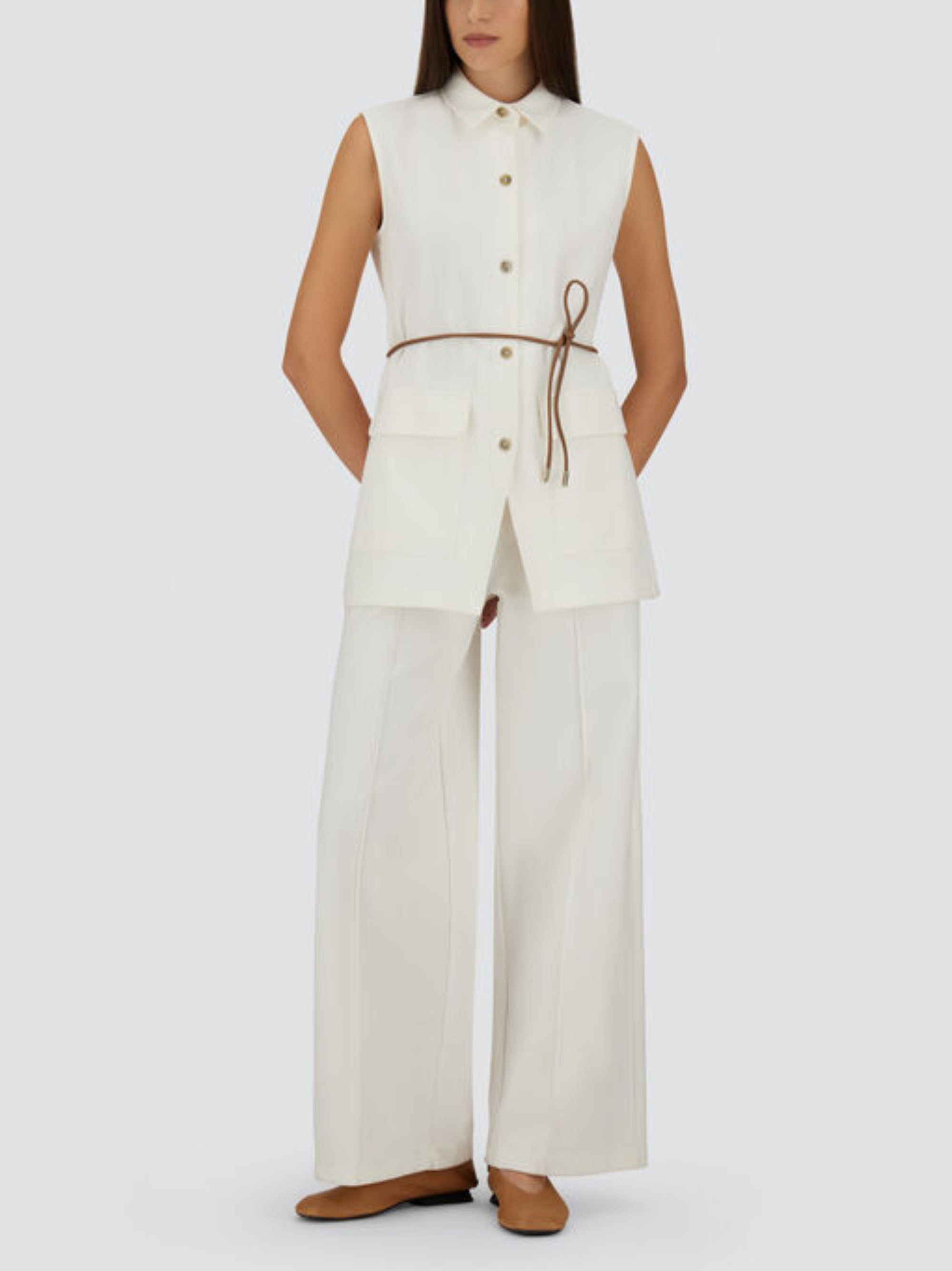 Herno Top White Cotton Polyamide Elastane