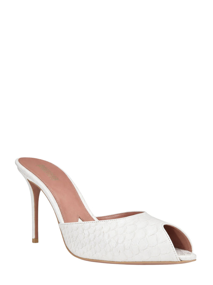 Paris Texas With Heel White Calf Bos Taurus Leather