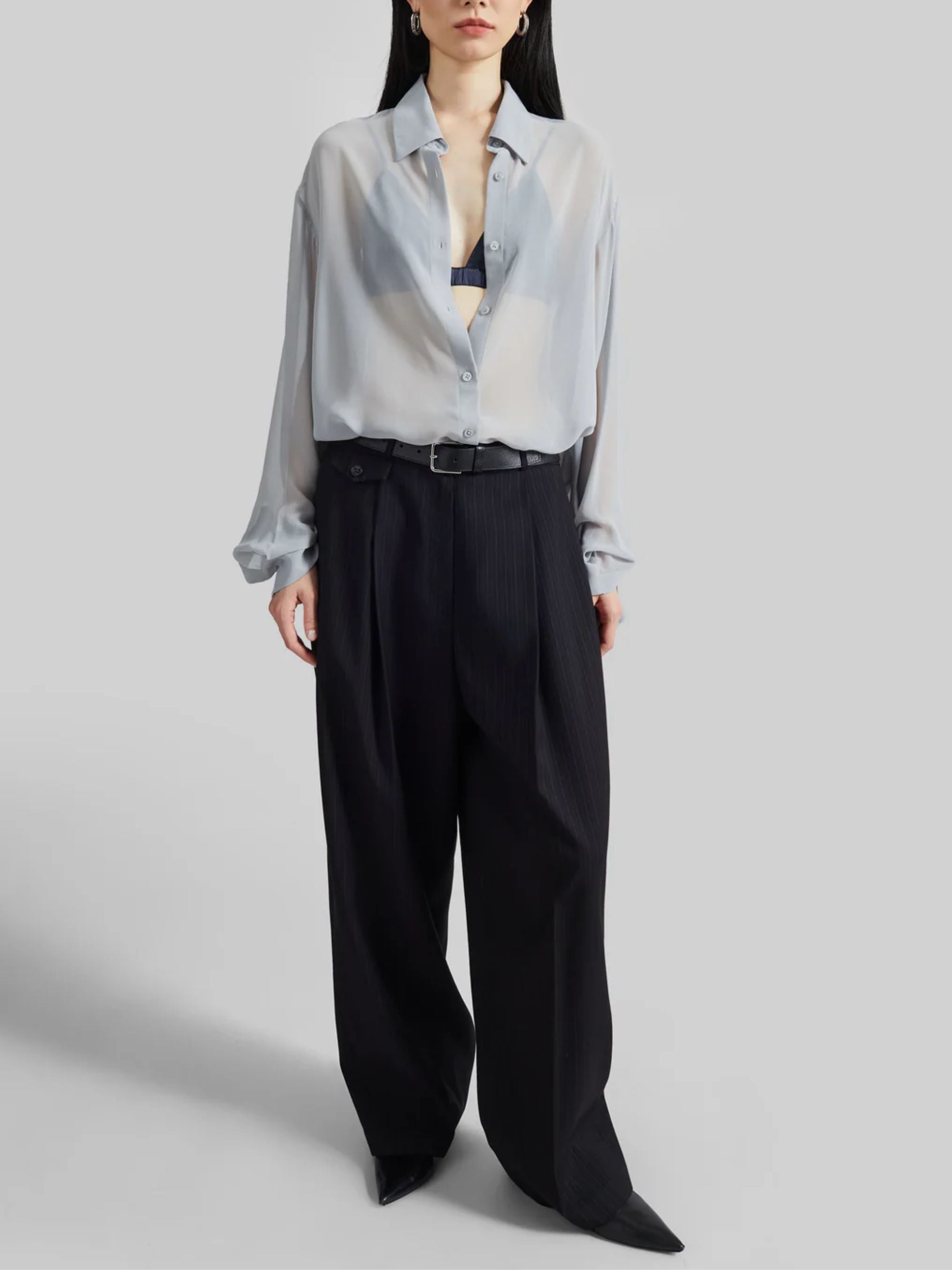 The Frankie Shop Shirts Grey Polyester