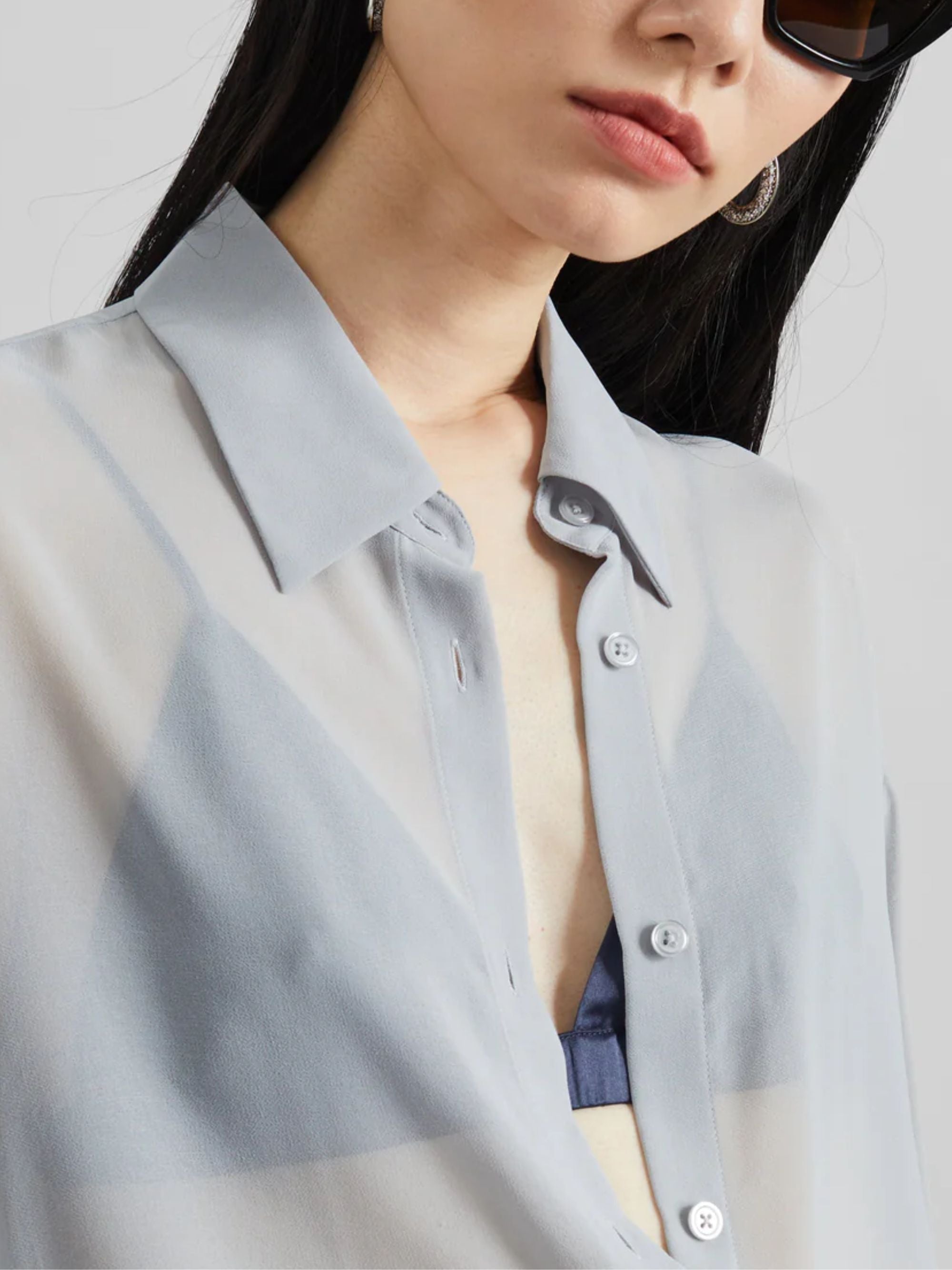 The Frankie Shop Shirts Grey Polyester