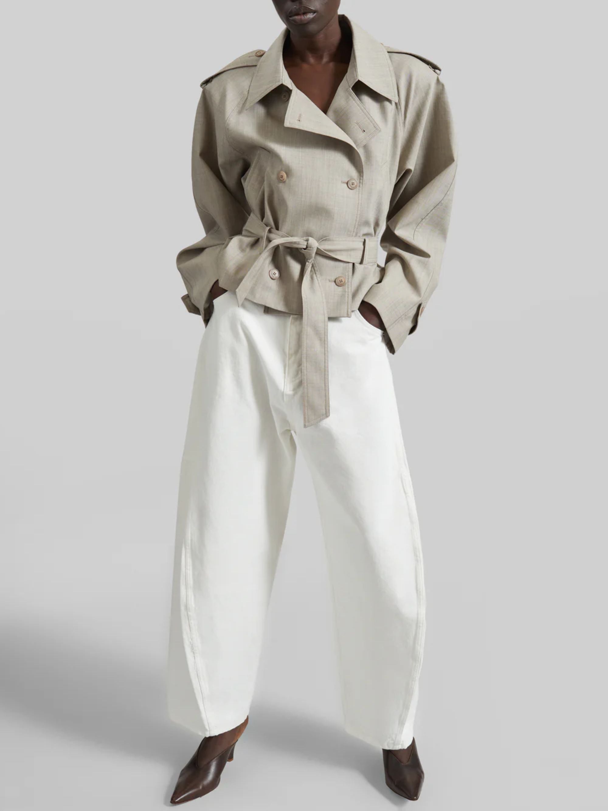 The Frankie Shop Coats Beige Polyester Virgin Wool