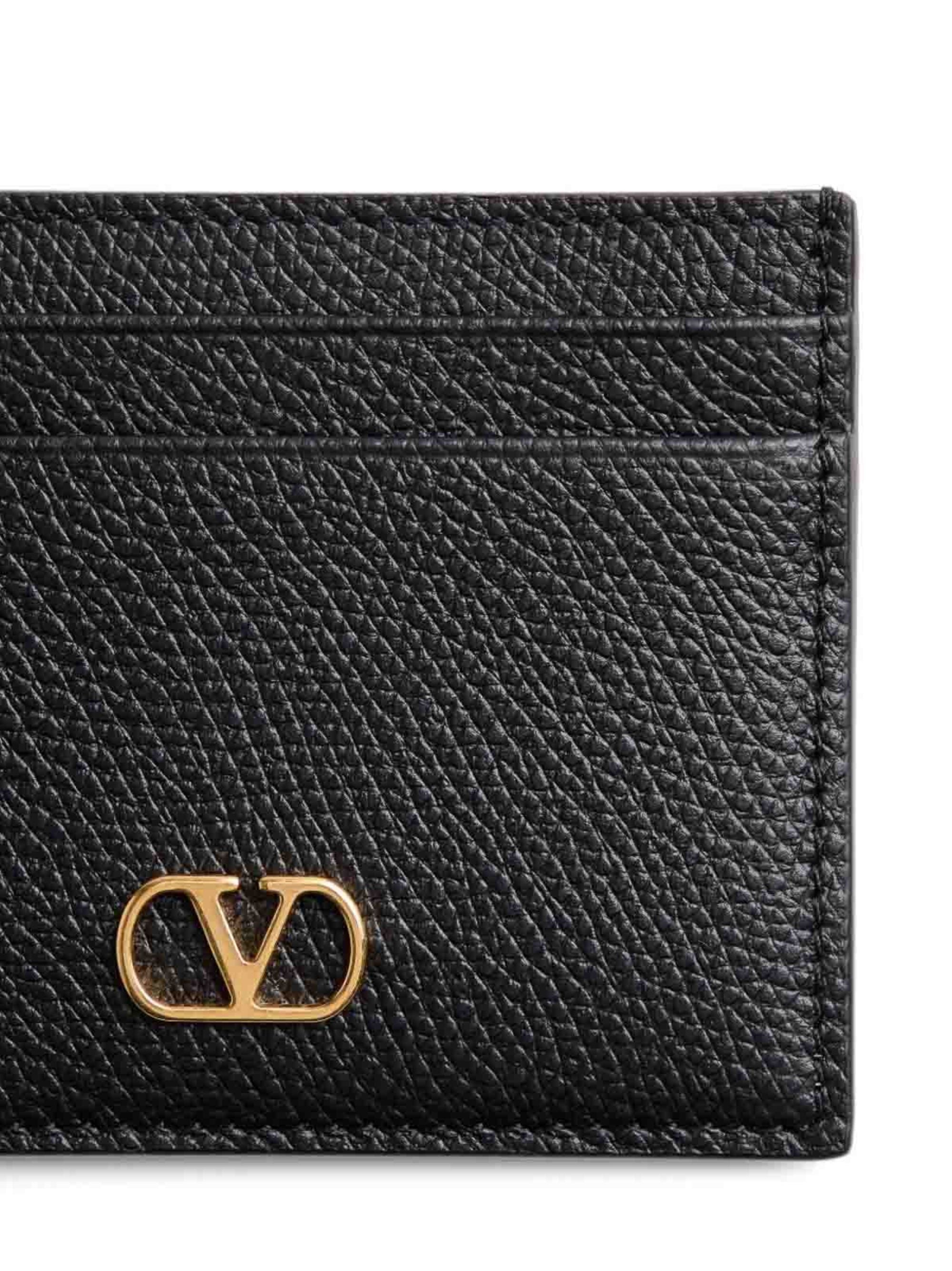 Valentino Garavani Wallets Black Calf Leather