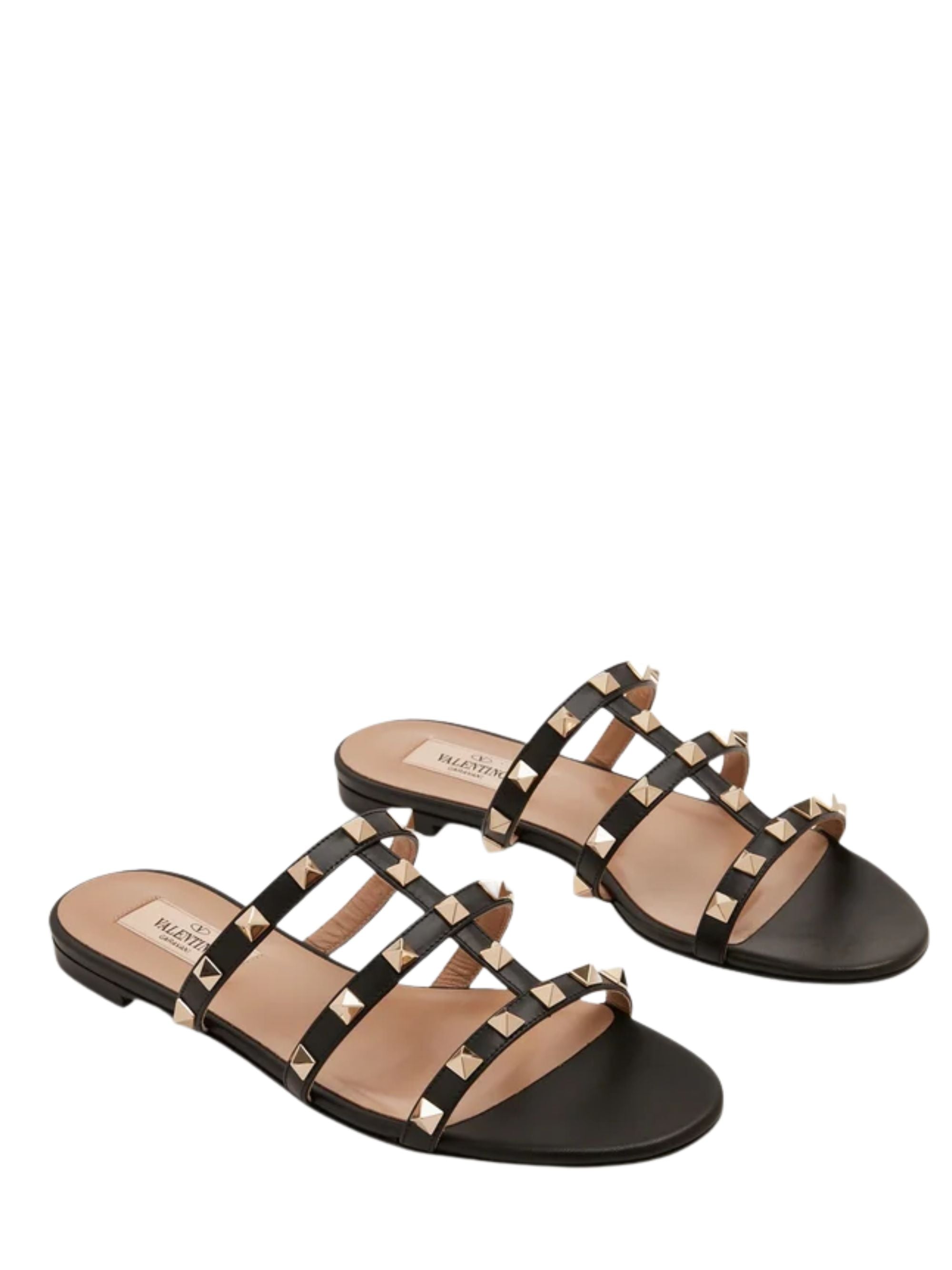 Valentino Garavani Sandals Black Calf Leather