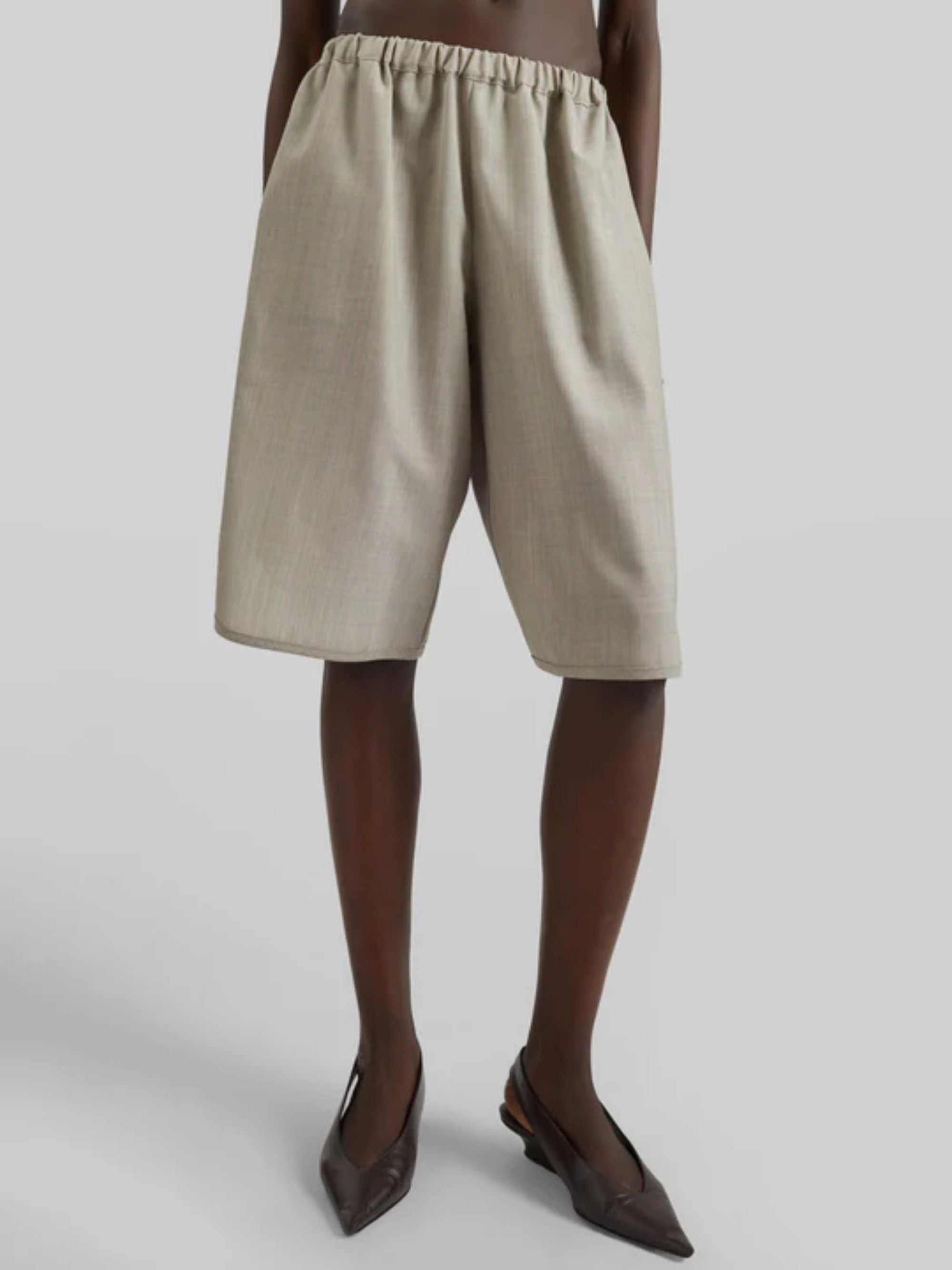 The Frankie Shop Shorts Beige Polyester Virgin Wool