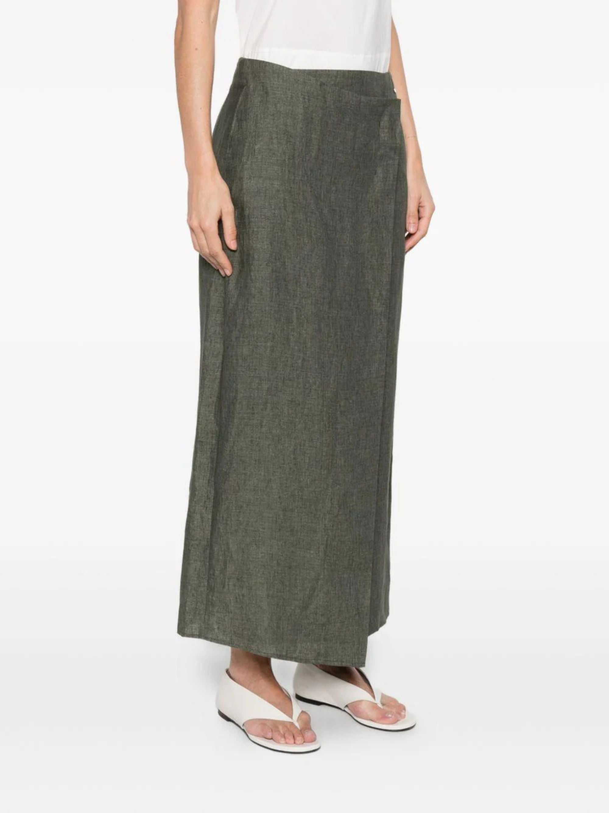 Herno Skirts Green Linen
