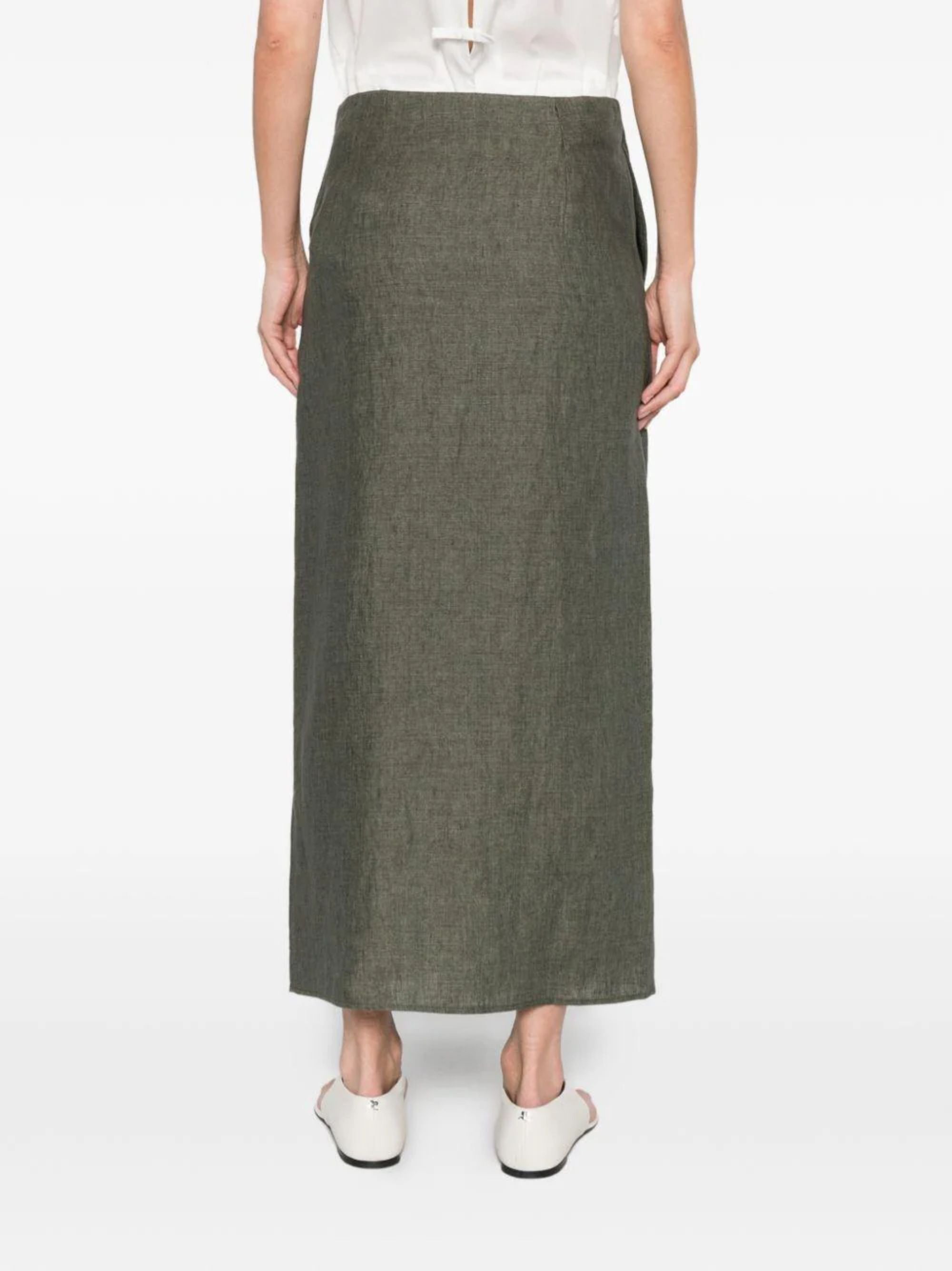 Herno Skirts Green Linen