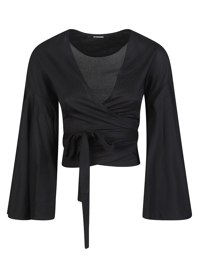 Jacquemus Top Black Paper Recycled Polyester