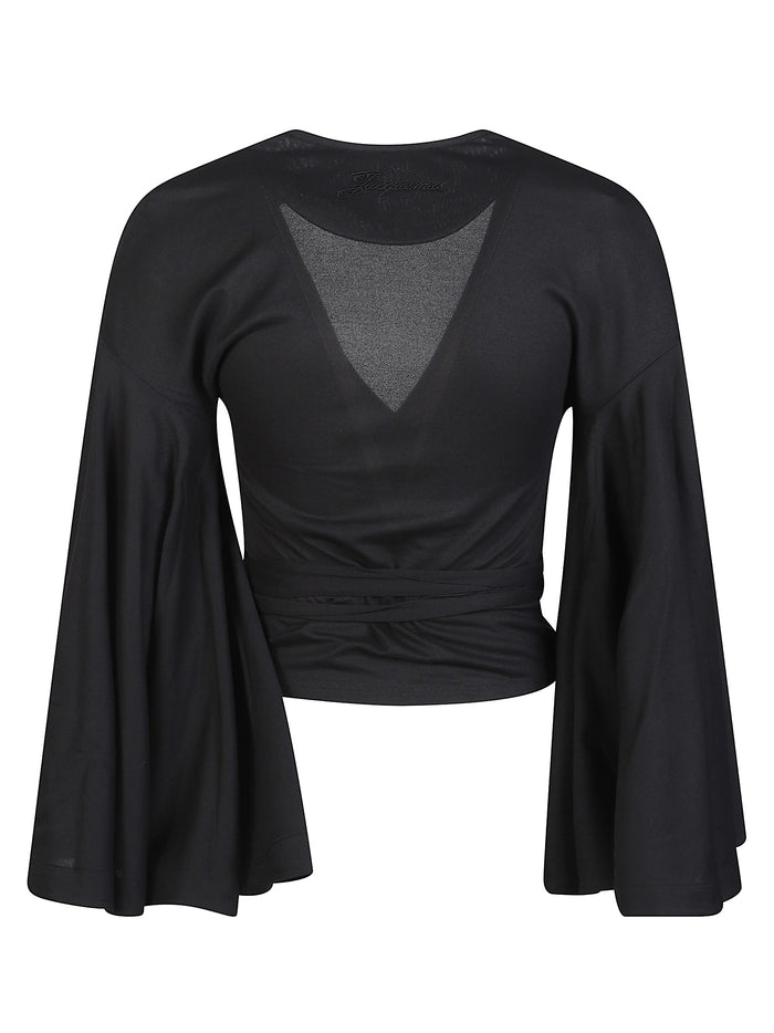 Jacquemus Top Black Paper Recycled Polyester