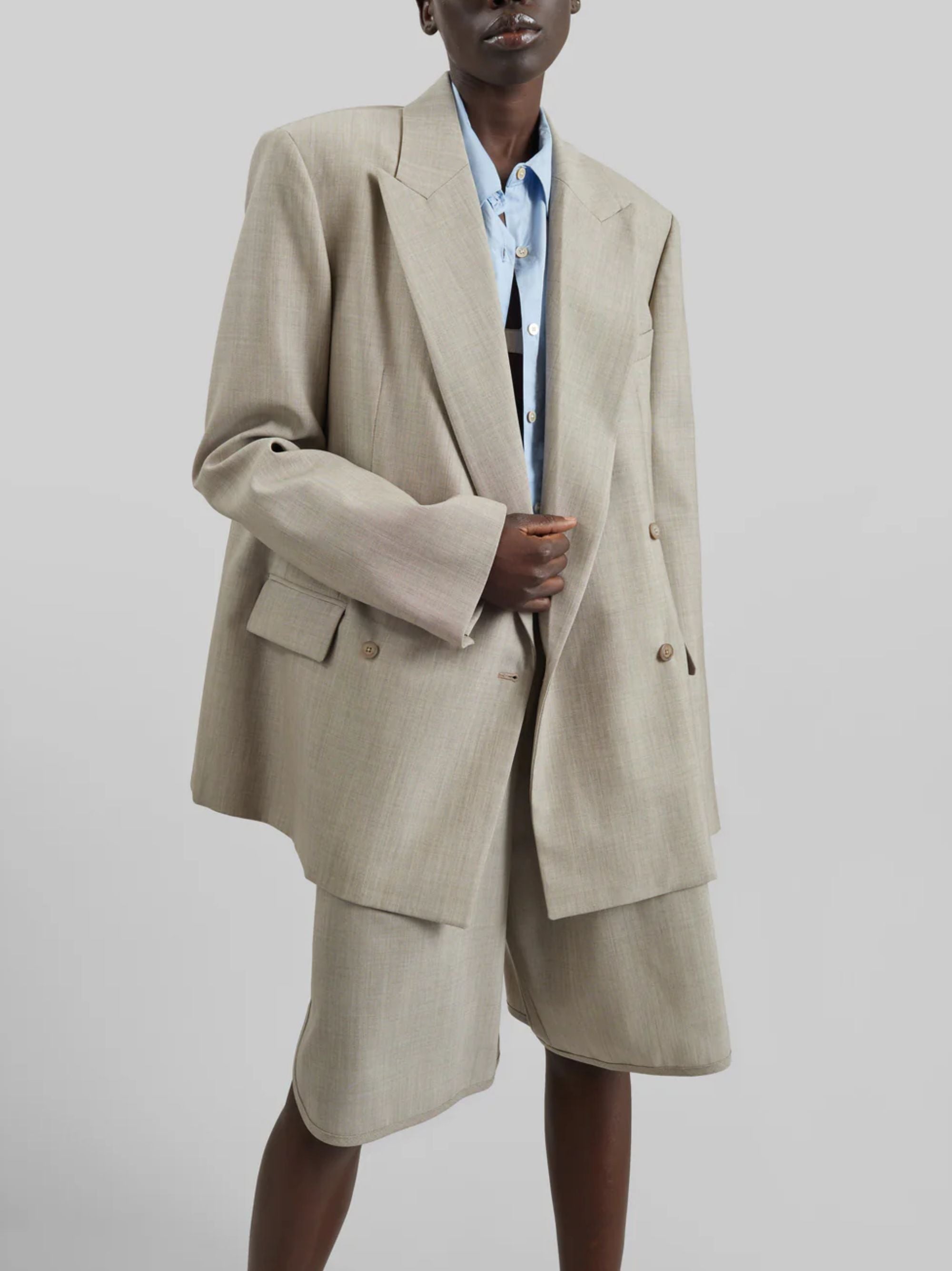The Frankie Shop Jackets Beige Polyester Virgin Wool