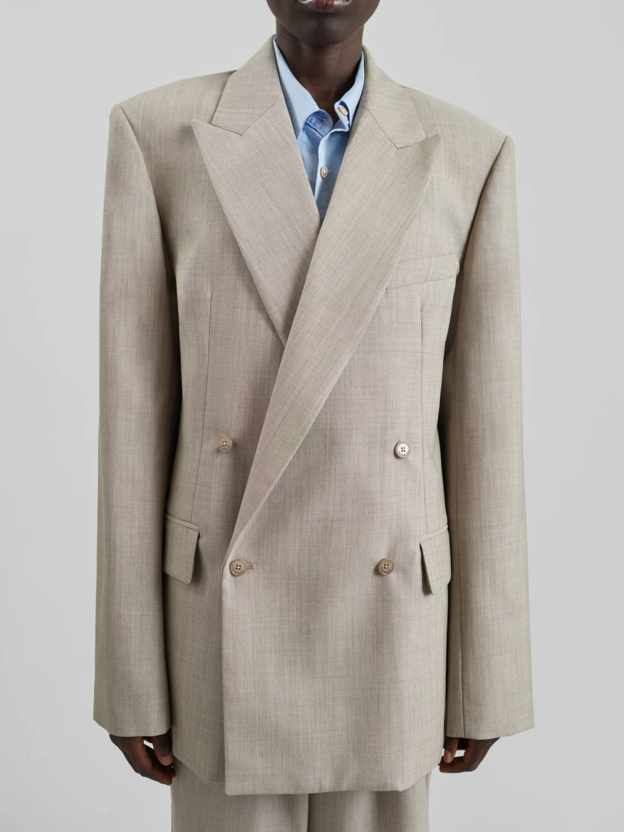 The Frankie Shop Jackets Beige Polyester Virgin Wool