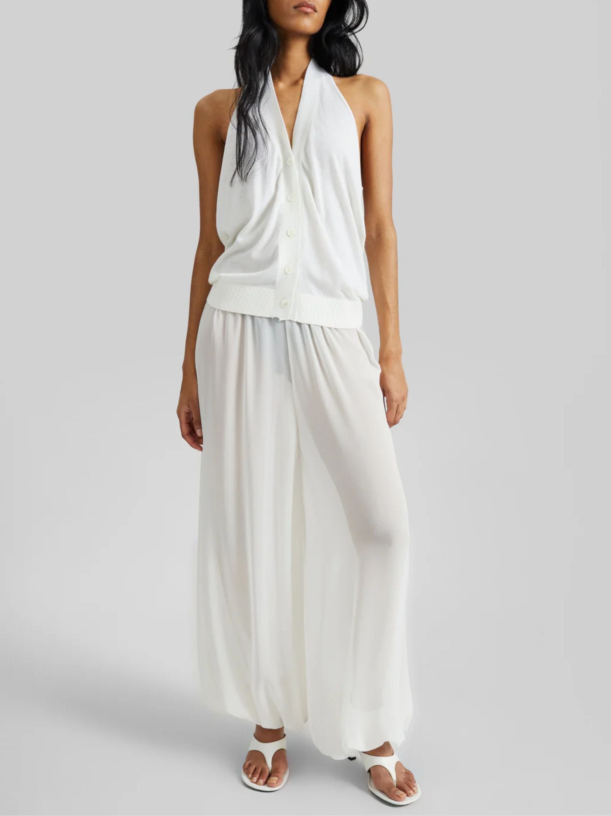The Frankie Shop Trousers Bianco Polyester