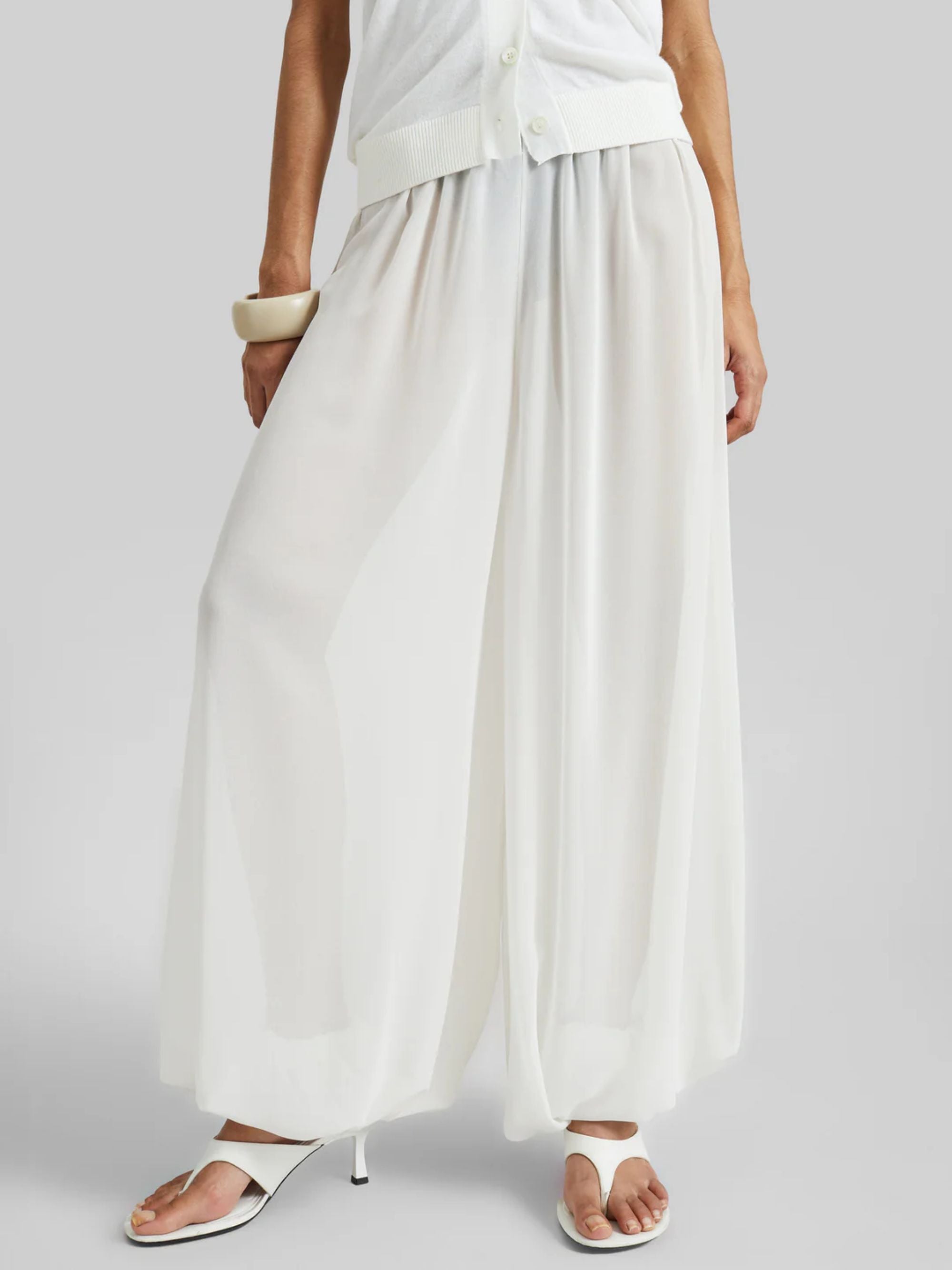 The Frankie Shop Trousers Bianco Polyester