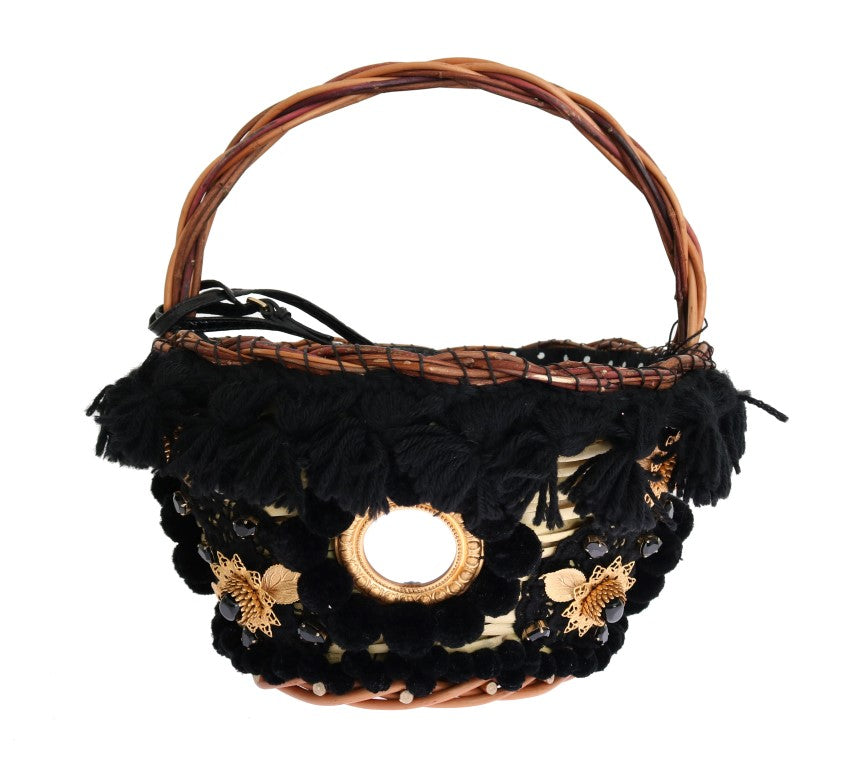 Dolce & Gabbana Straw bucket bag in multicolor
