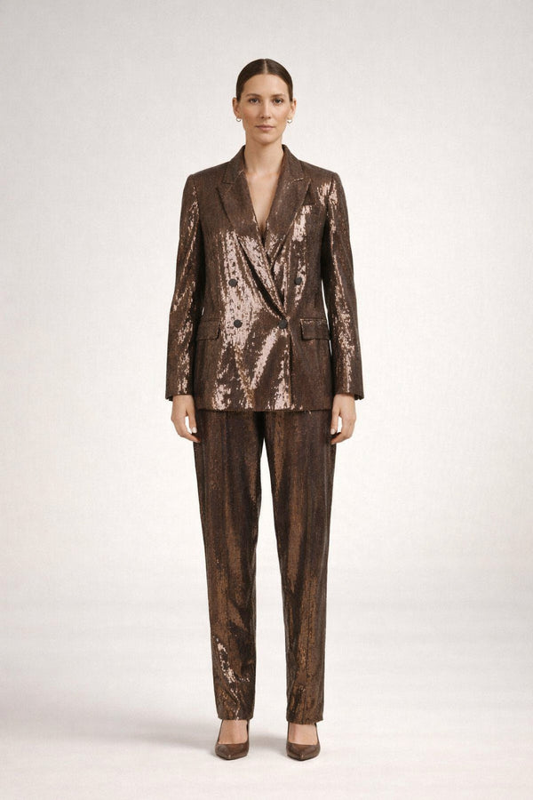 Brunello Cucinelli Womens Brown Silk Blend Suit