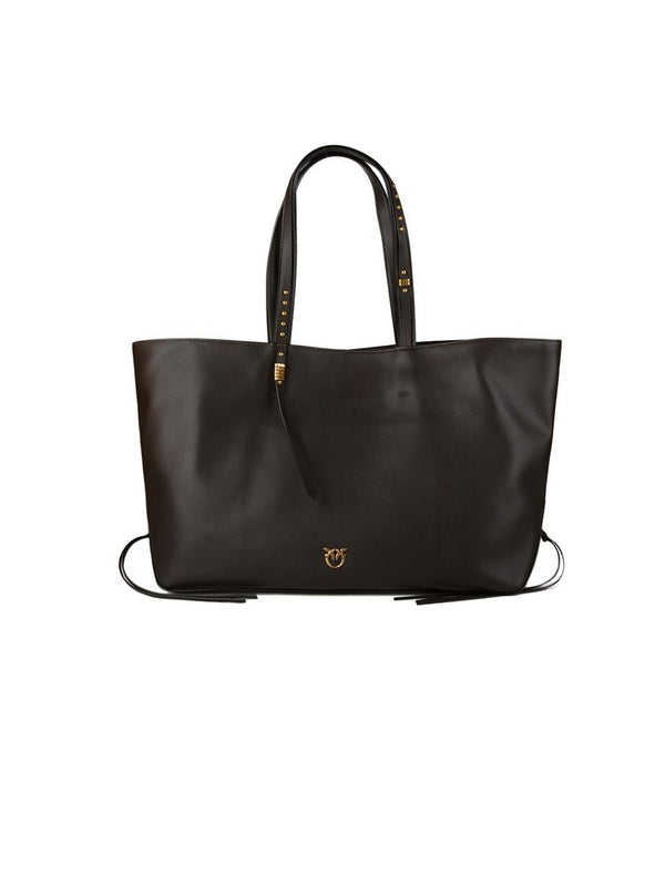 Pinko 100% Cow Leather tote bag in black