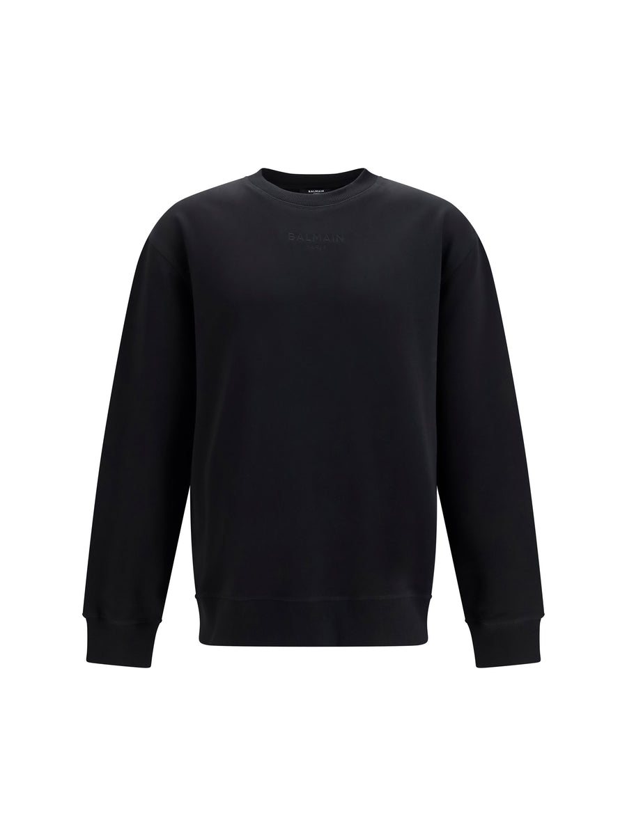 Crewneck Sweatshirt Embroidered Logo Black Black/black Cotton Sweatshirts