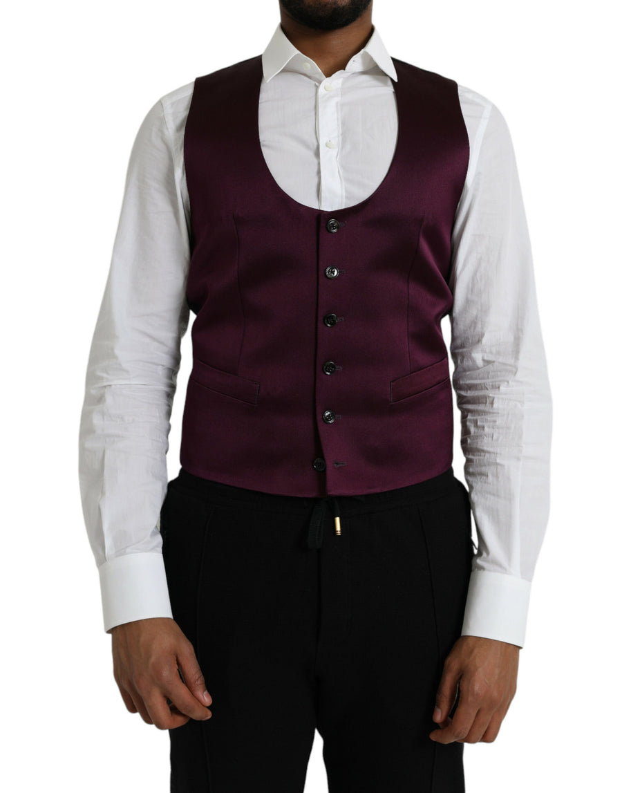 Dolce & Gabbana 100% Silk (shell); 83% Viscose vest in maroon