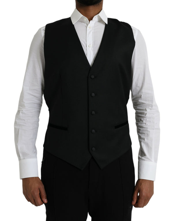 Dolce & Gabbana 40% Silk 35% Wool 15% Polyester 10% Cotton; Waistband: 100% Viscose vest in black