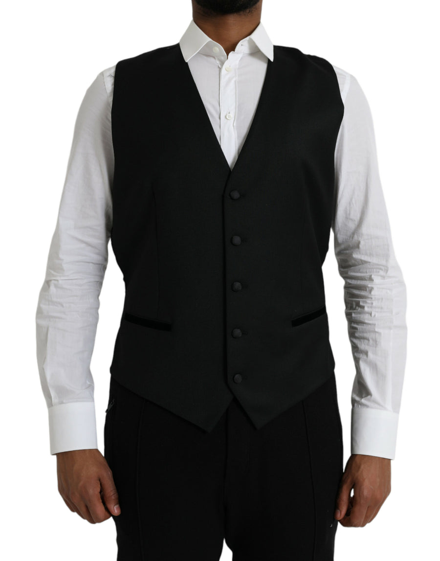 Dolce & Gabbana 40% Silk 35% Wool 15% Polyester 10% Cotton; Waistband: 100% Viscose vest in black