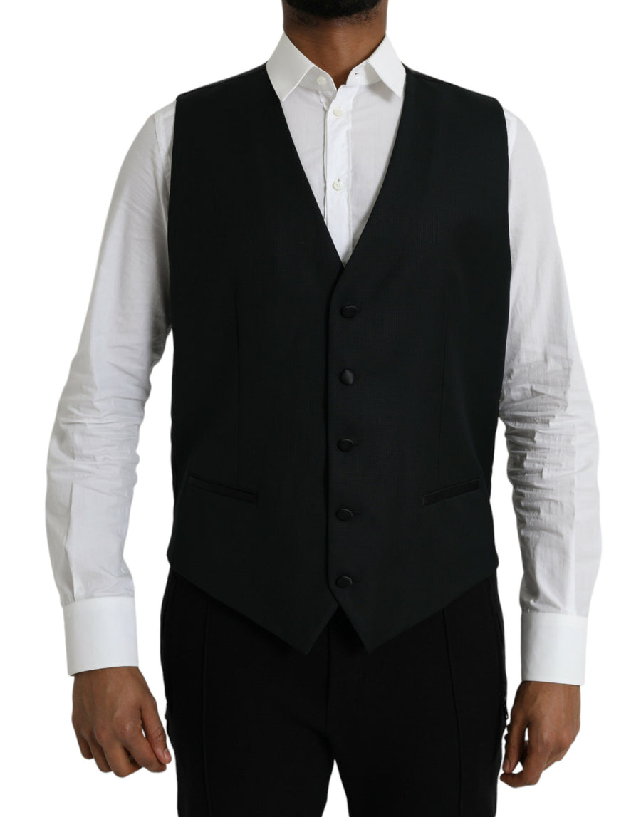 Dolce & Gabbana 90% Wool 8% Silk 2% Polyester vest in black